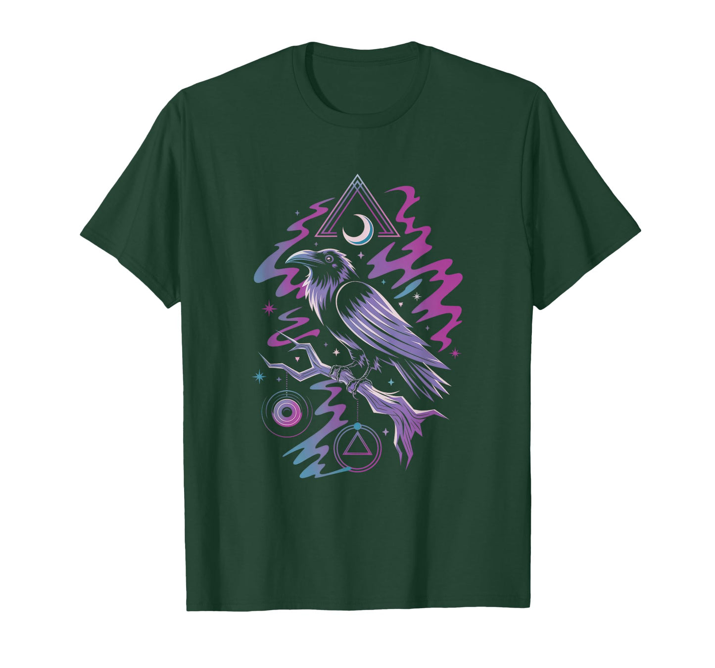 Raven Crow Dark Bird Witchcraft Omens Midnight T-Shirt