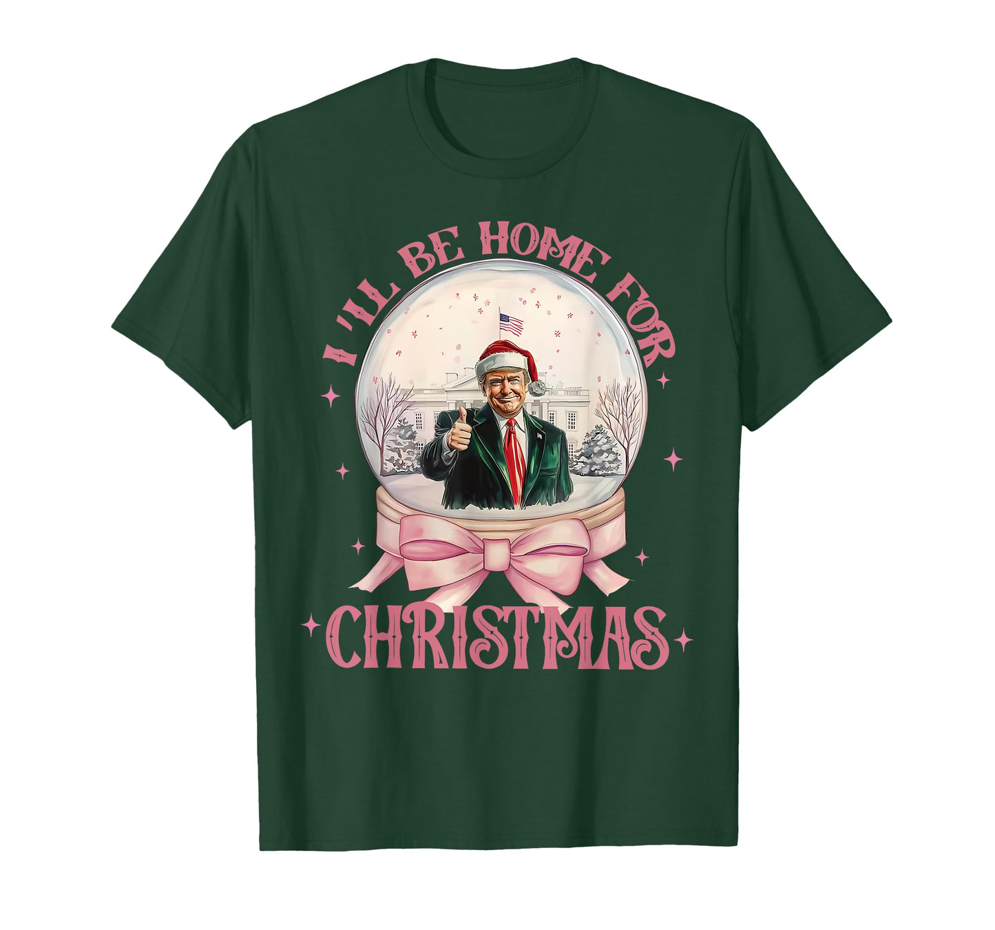 Funny Trump 2024 I'll Be Home Christmas Santa Xmas Pajamas T-Shirt