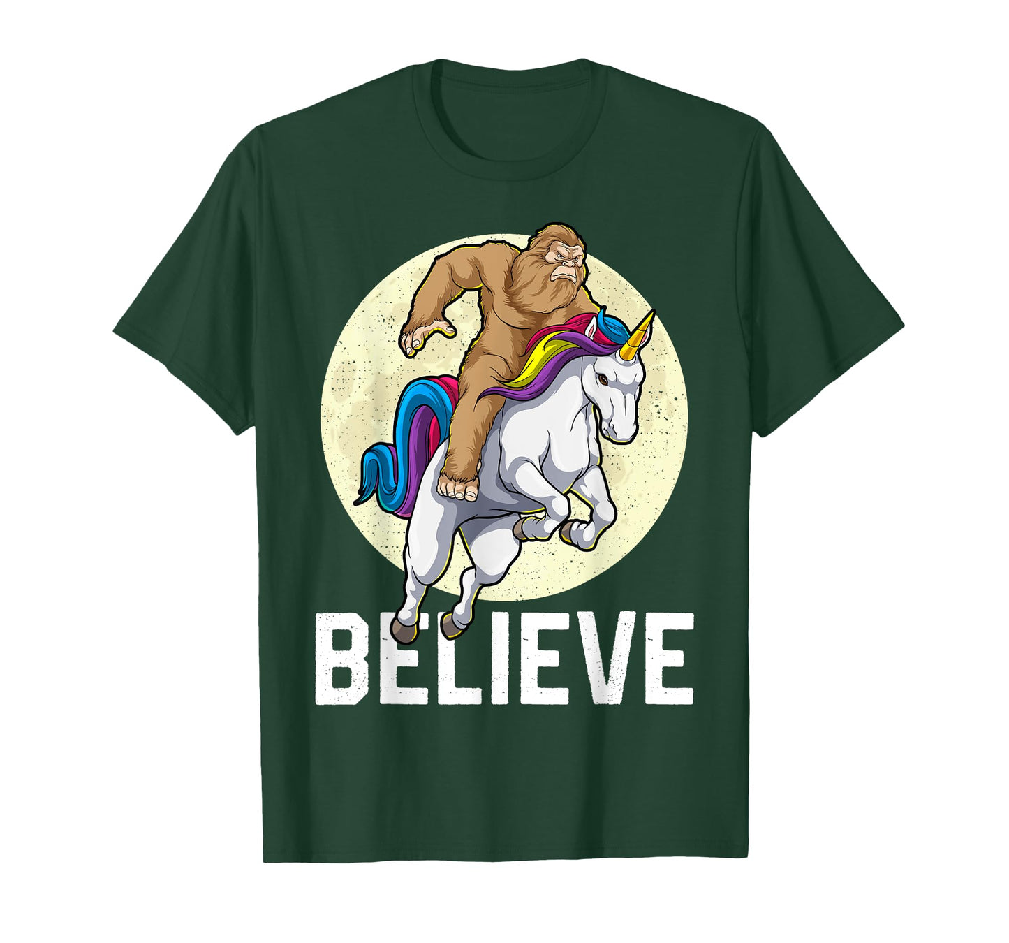 Bigfoot Unicorn Shirt Believe Funny Sasquatch Cryptozoology T-Shirt