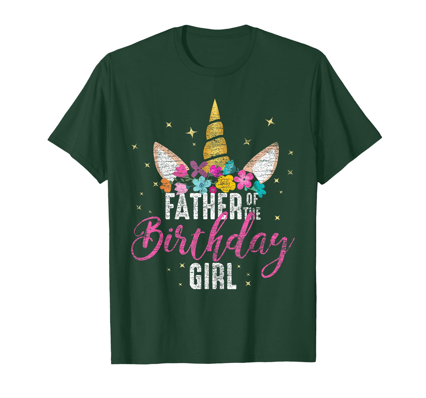 Father Of The Birthday Girl Daddy Gifts Unicorn Birthday T-Shirt