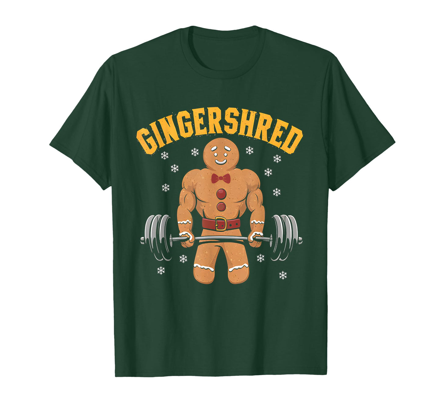 Gingershred Funny Gingerbread Man Gym Bodybuilding Christmas T-Shirt