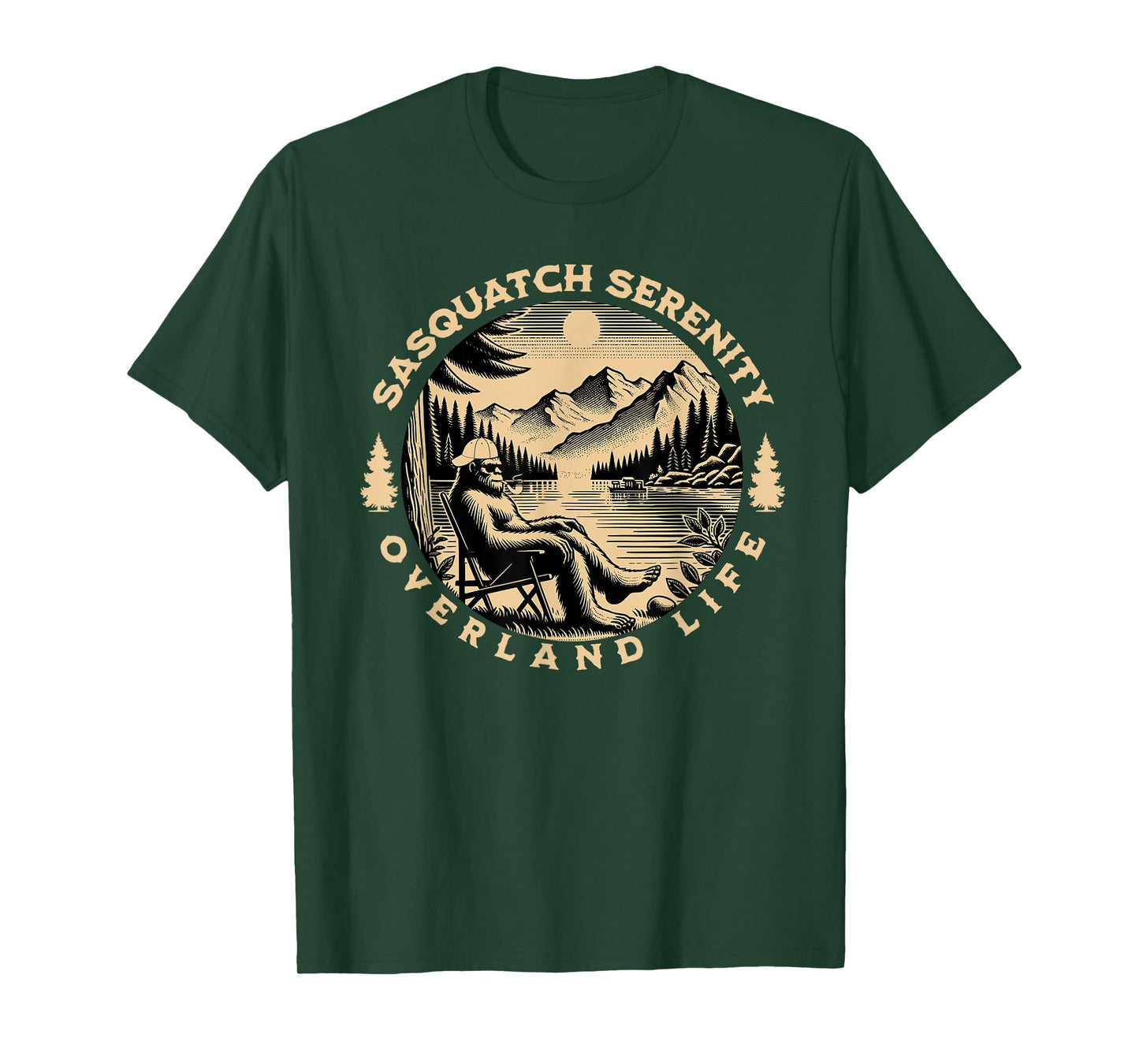 Sasquatch Serenity Overland Life Graphic T-Shirt, Small