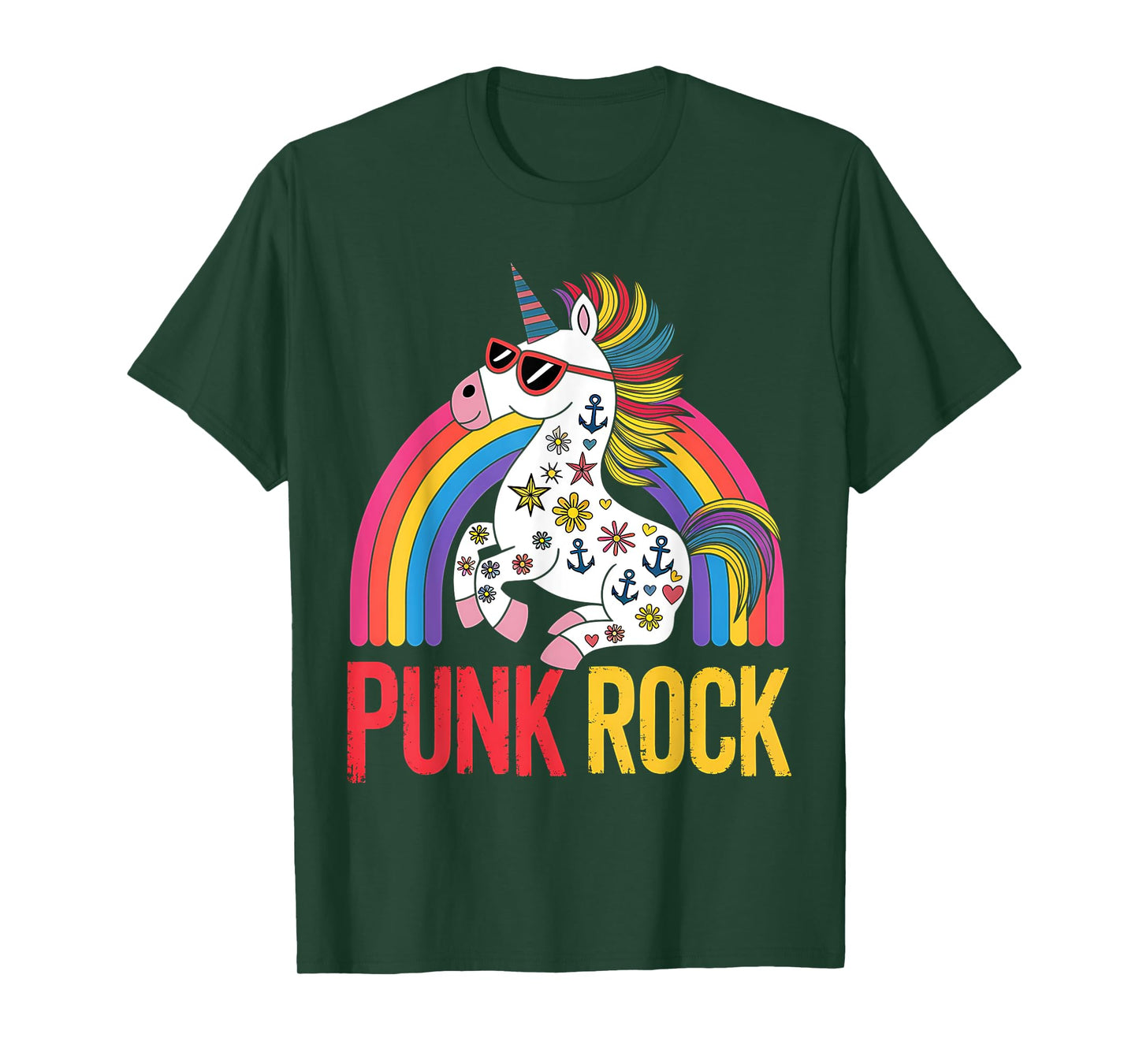 Punk Rock Cute Unicorn Music Rocker Toddler Girls Kids Women T-Shirt