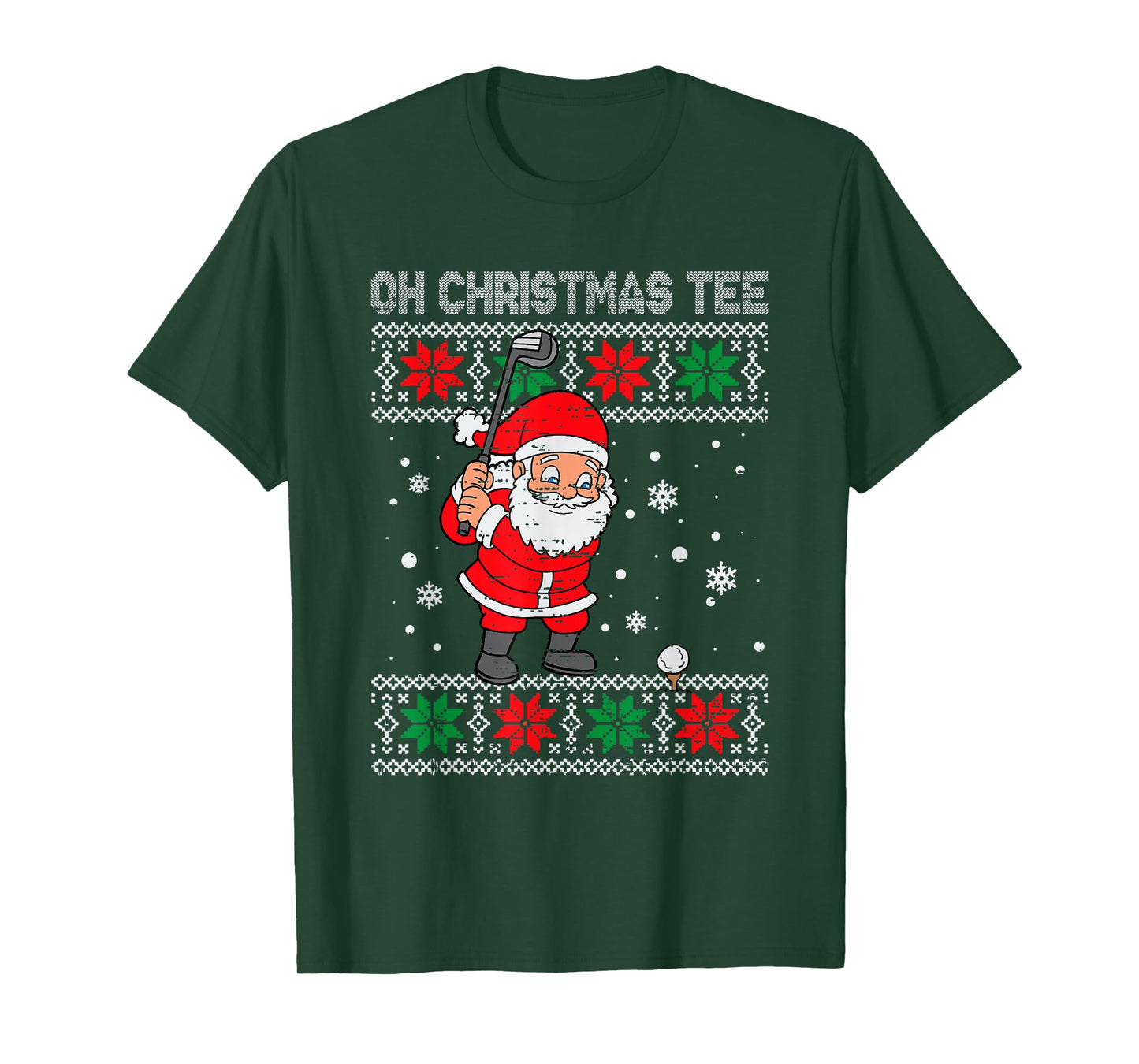 Christmas Santa Playing Golf Xmas Golfer For Mens Boy Kids T-Shirt