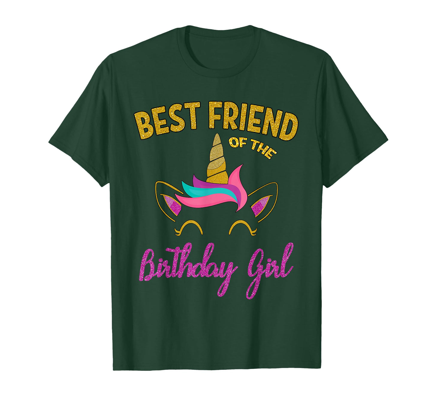 Best Friend of the Unicorn Birthday Girl T-Shirt Matching T-Shirt