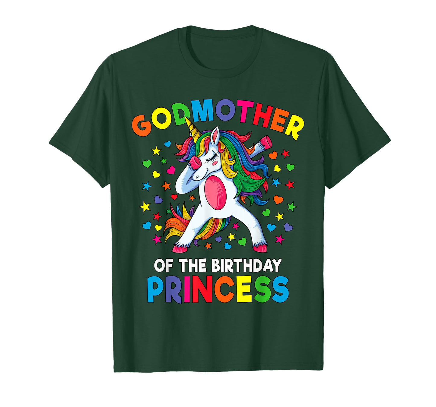 Godmother of the Birthday Princess Dabbing Unicorn Party T-Shirt