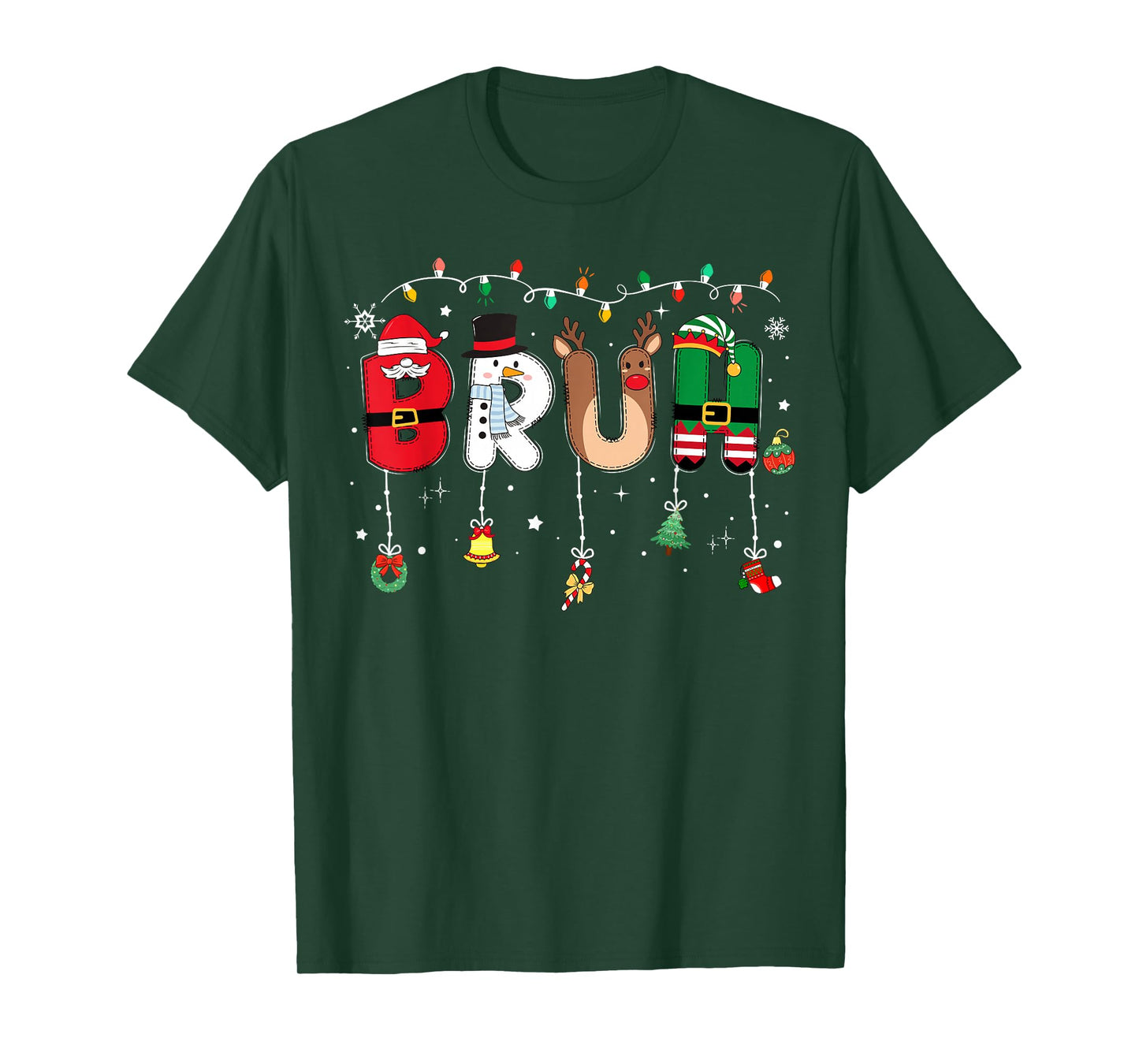 Bruh Funny Christmas Teens Boys Kids Xmas Pajamas T-Shirt