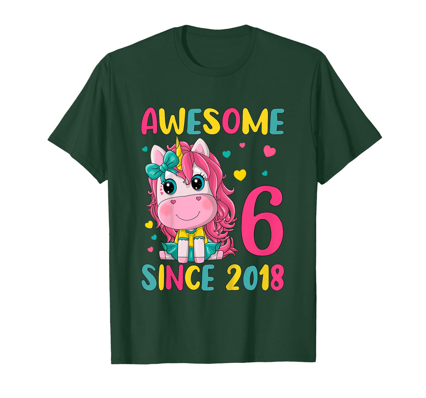 6th Birthday Party Unicorn Girl 6 Years Old Birthday T-Shirt