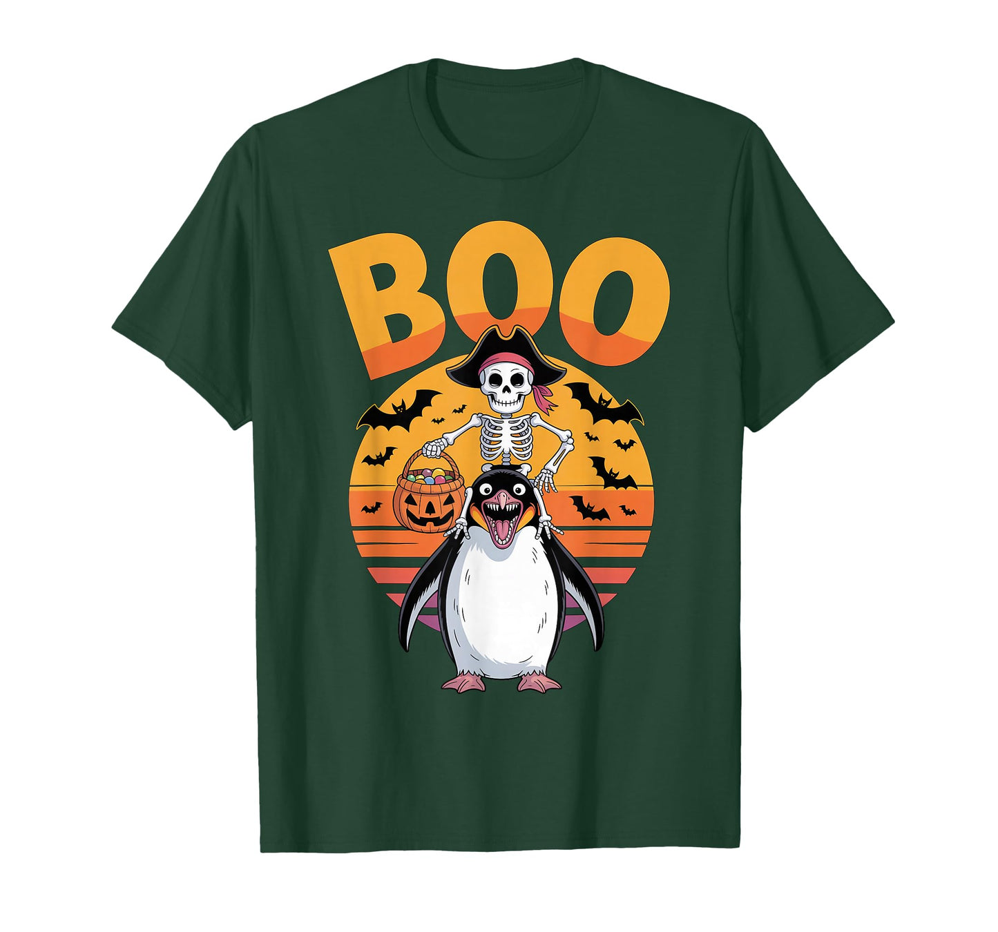 Spooky Penguin Costume on Boo Penguin Halloween T-Shirt