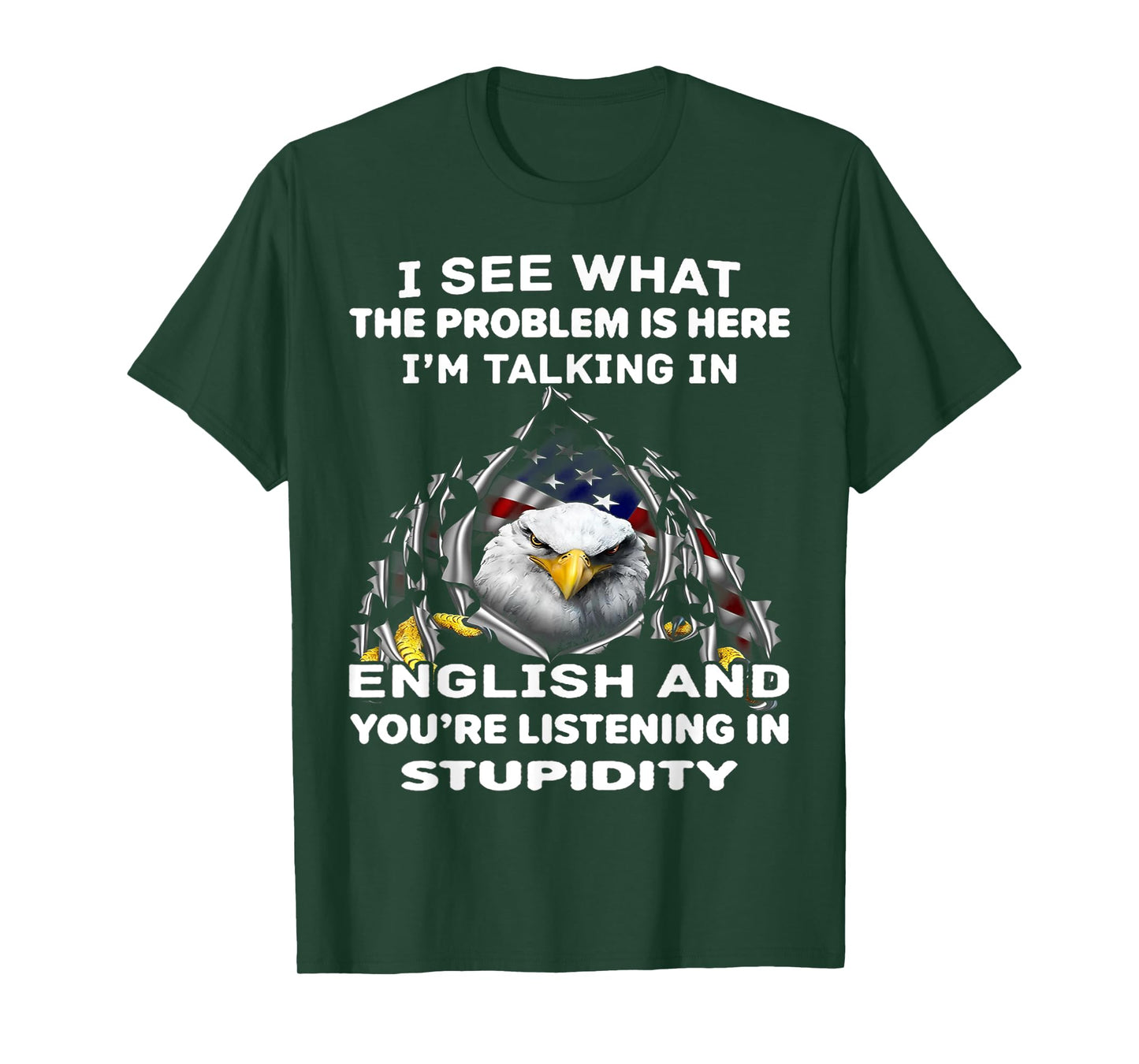 Eagle I See What The Problem Is Here I'm Talking In English T-Shirt