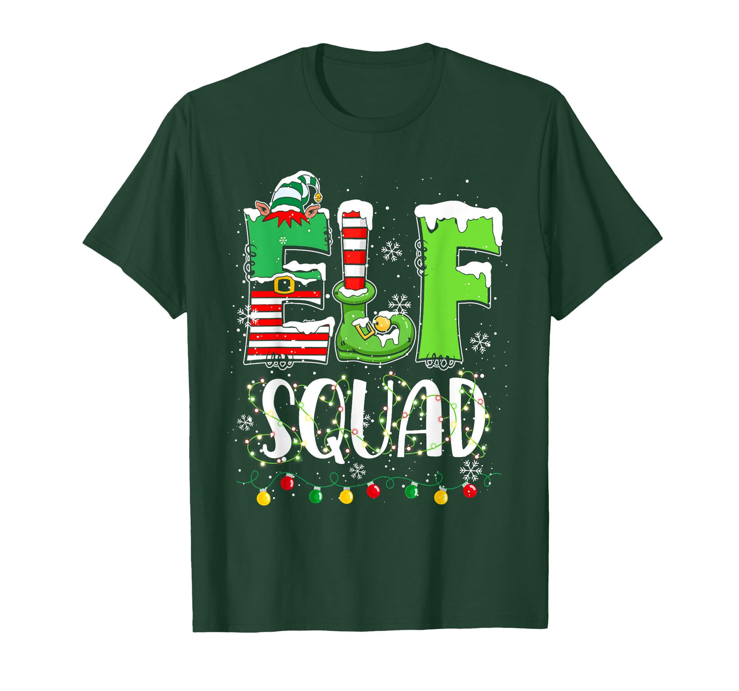 Elf Family Christmas Matching Pajamas Funny Xmas Elf Squad T-Shirt