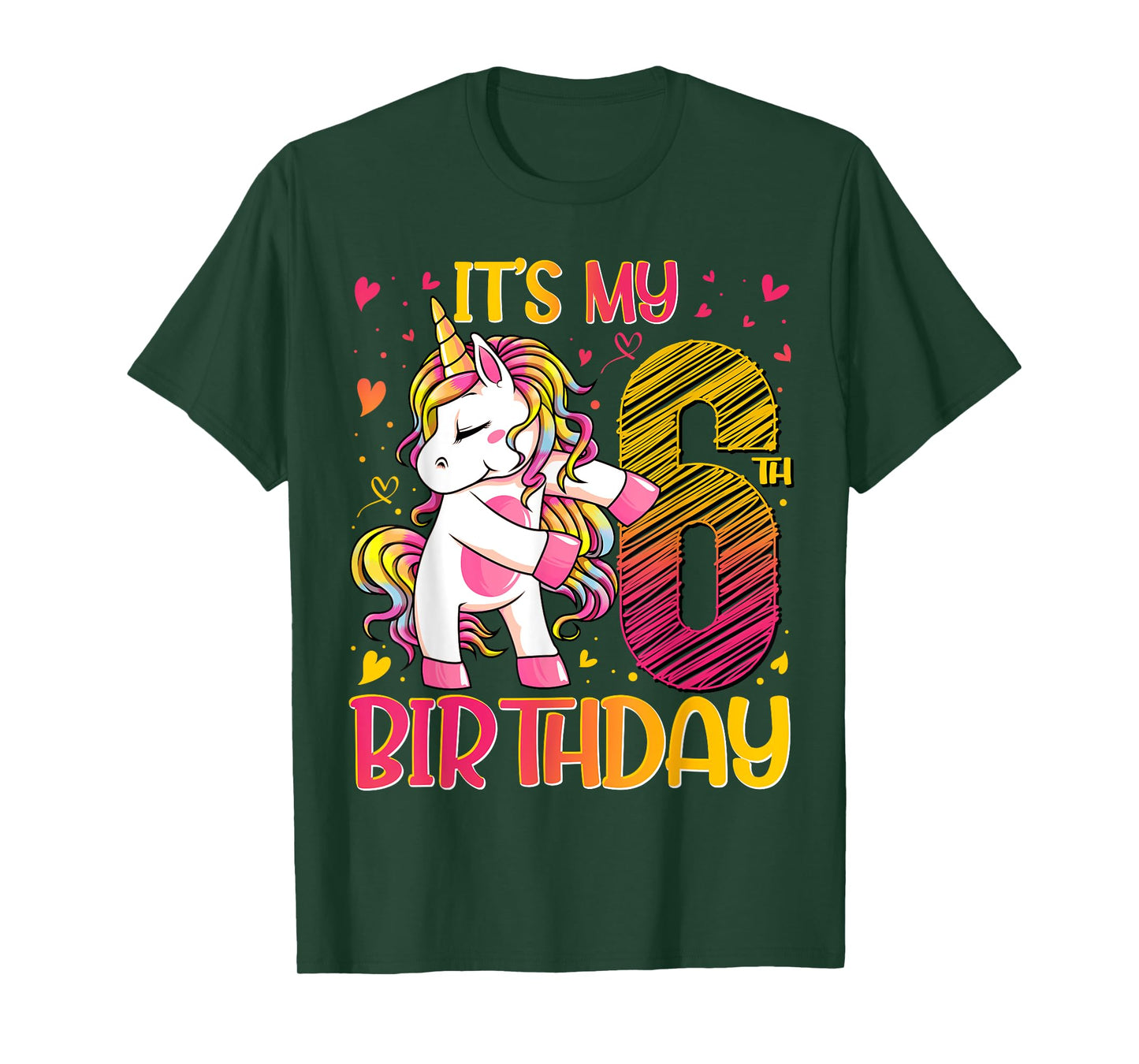 6 Year Old Gifts Unicorn Flossing 6th Birthday Girl Party T-Shirt