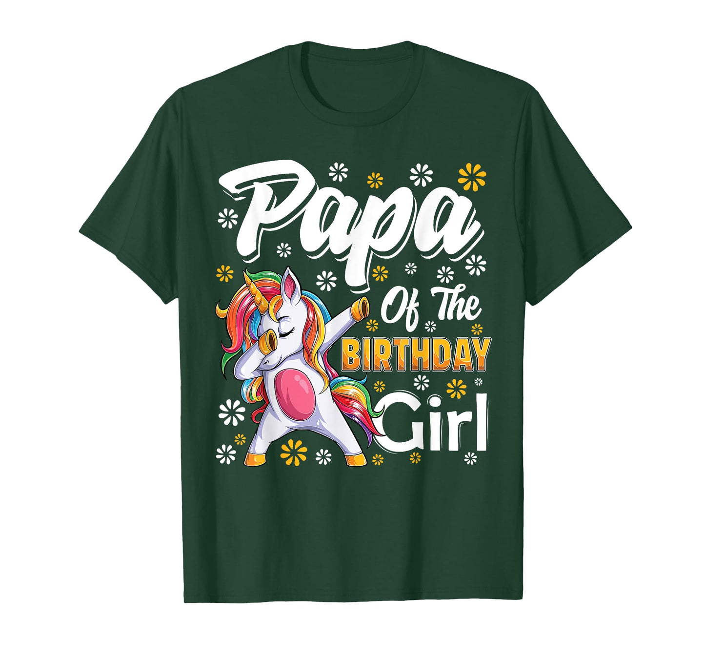 awesome dabbing unicorn birthday Papa Family Matching T-Shirt