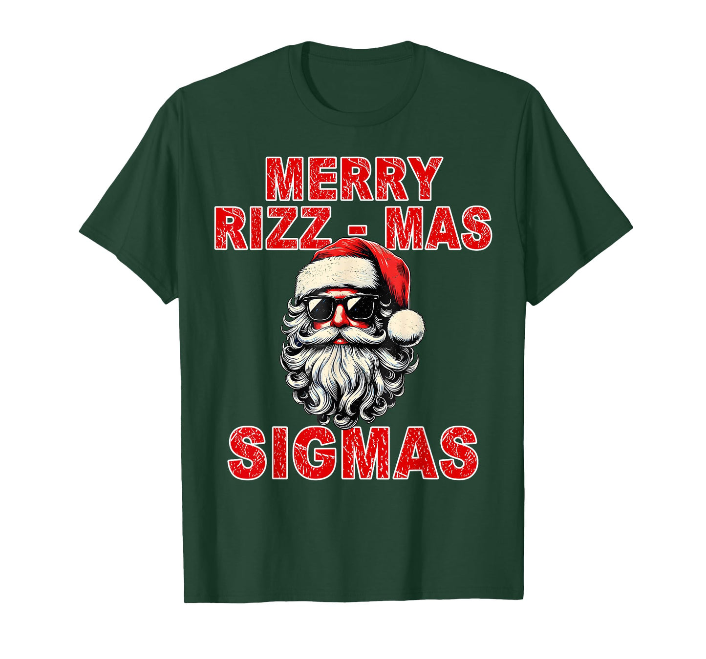 Merry Rizz Mas Sigmas - Cool Santa Face Gen Alpha Christmas T-Shirt