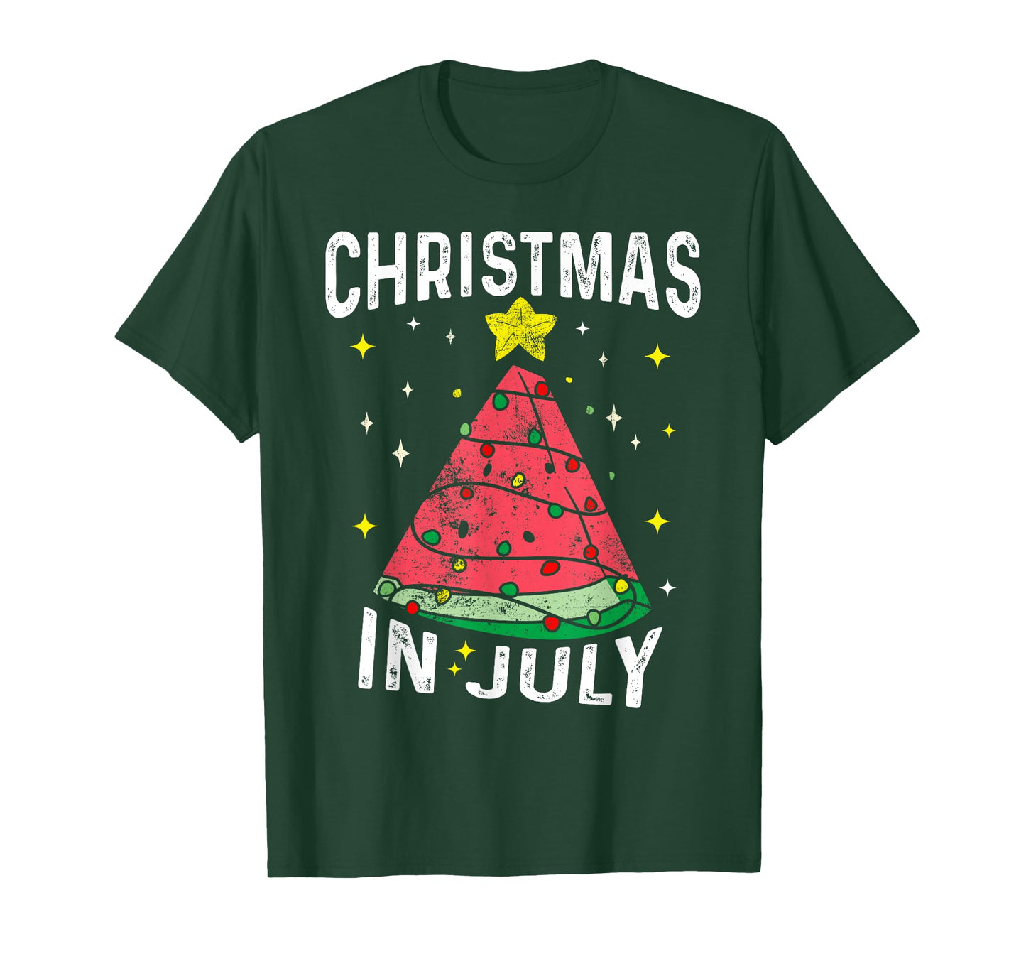 Xmas In July Watermelon Tree Funny Summer Christmas July T-Shirt