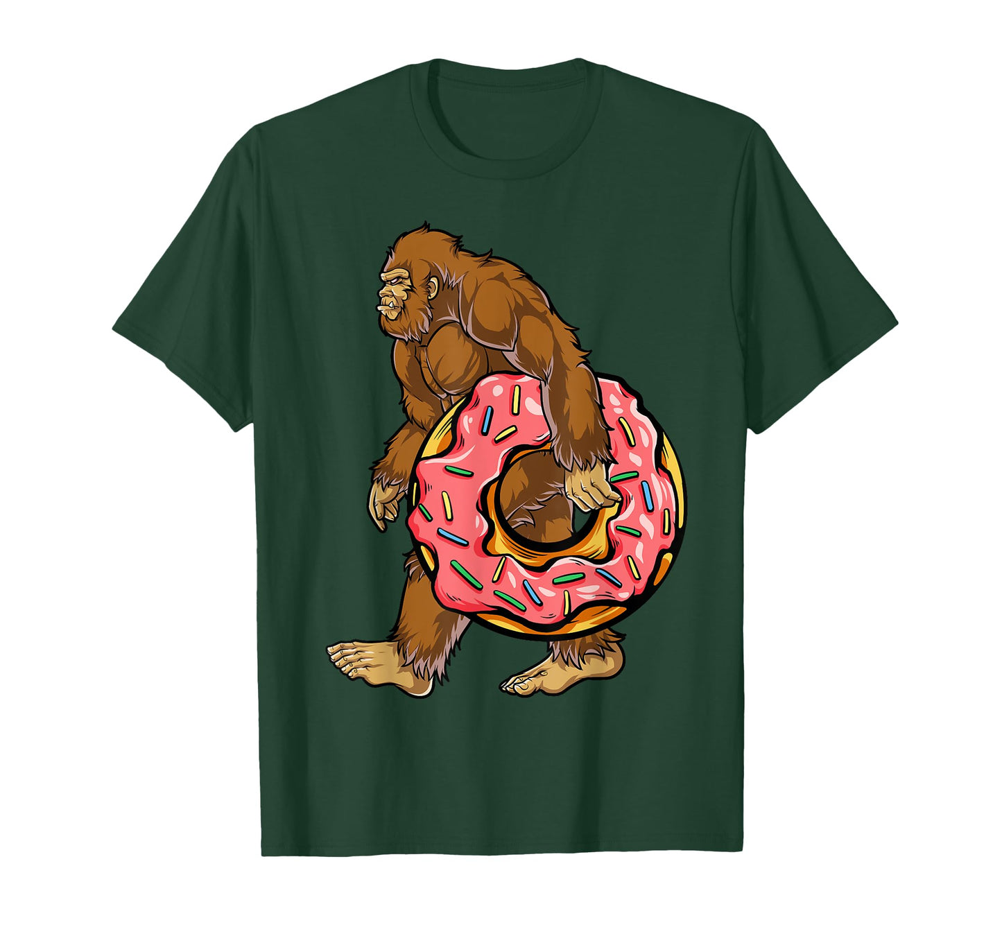 Bigfoot Funny Boys Men Sasquatch Doughnut Food Lovers T-Shirt