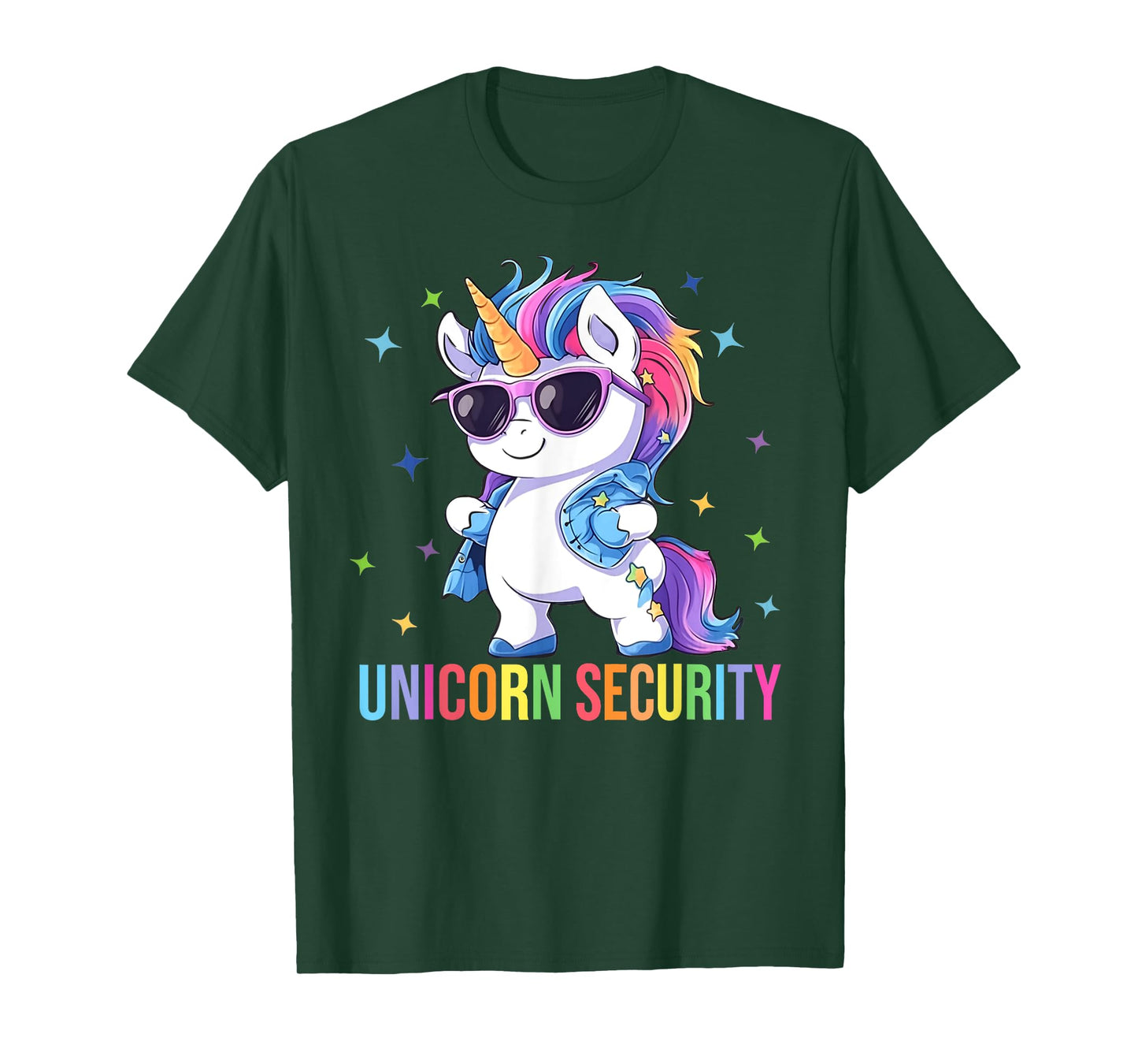 Birthday Party Dad Mom Daughter Costume Unicorn Security T-Shirt