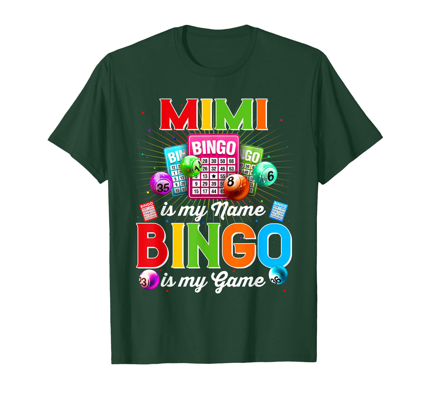 Bingo Funny Mimi Is My Name Bingo Is My Game Xmas T-Shirt