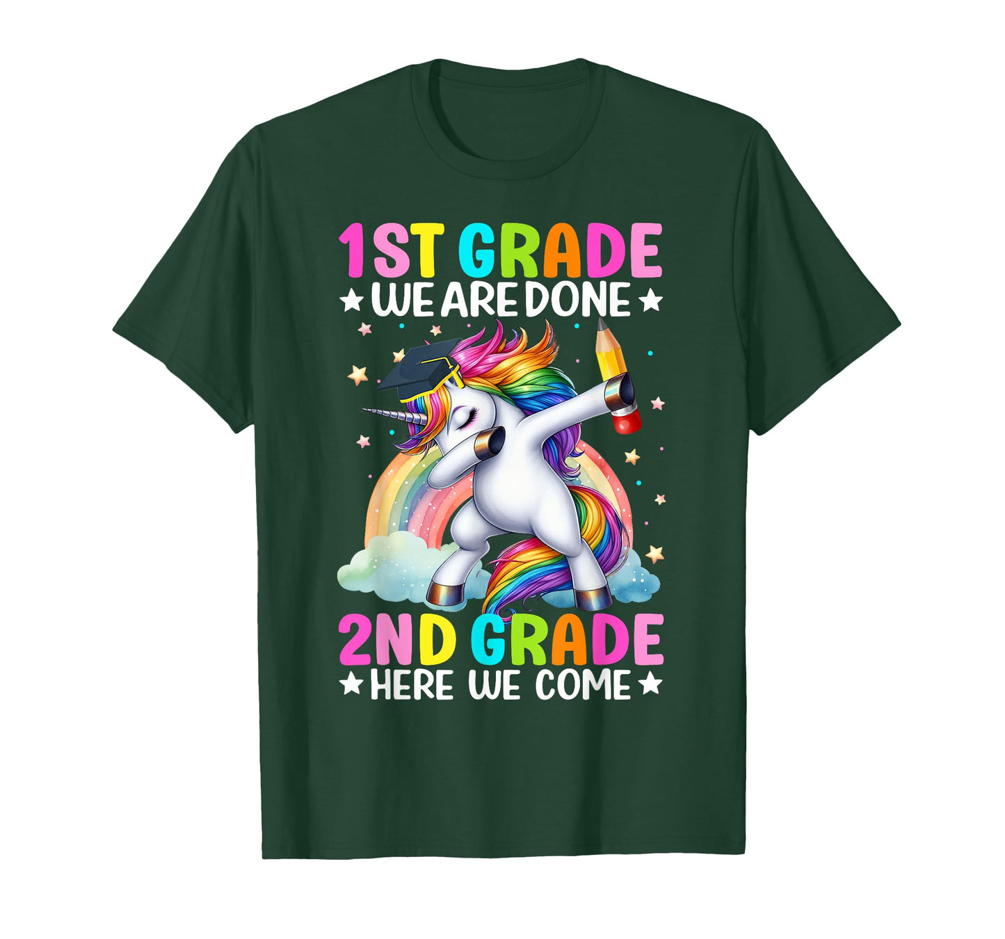 Kids 1st Grade We Are Done 2nd Grade Here We Come Unicorn T-Shirt