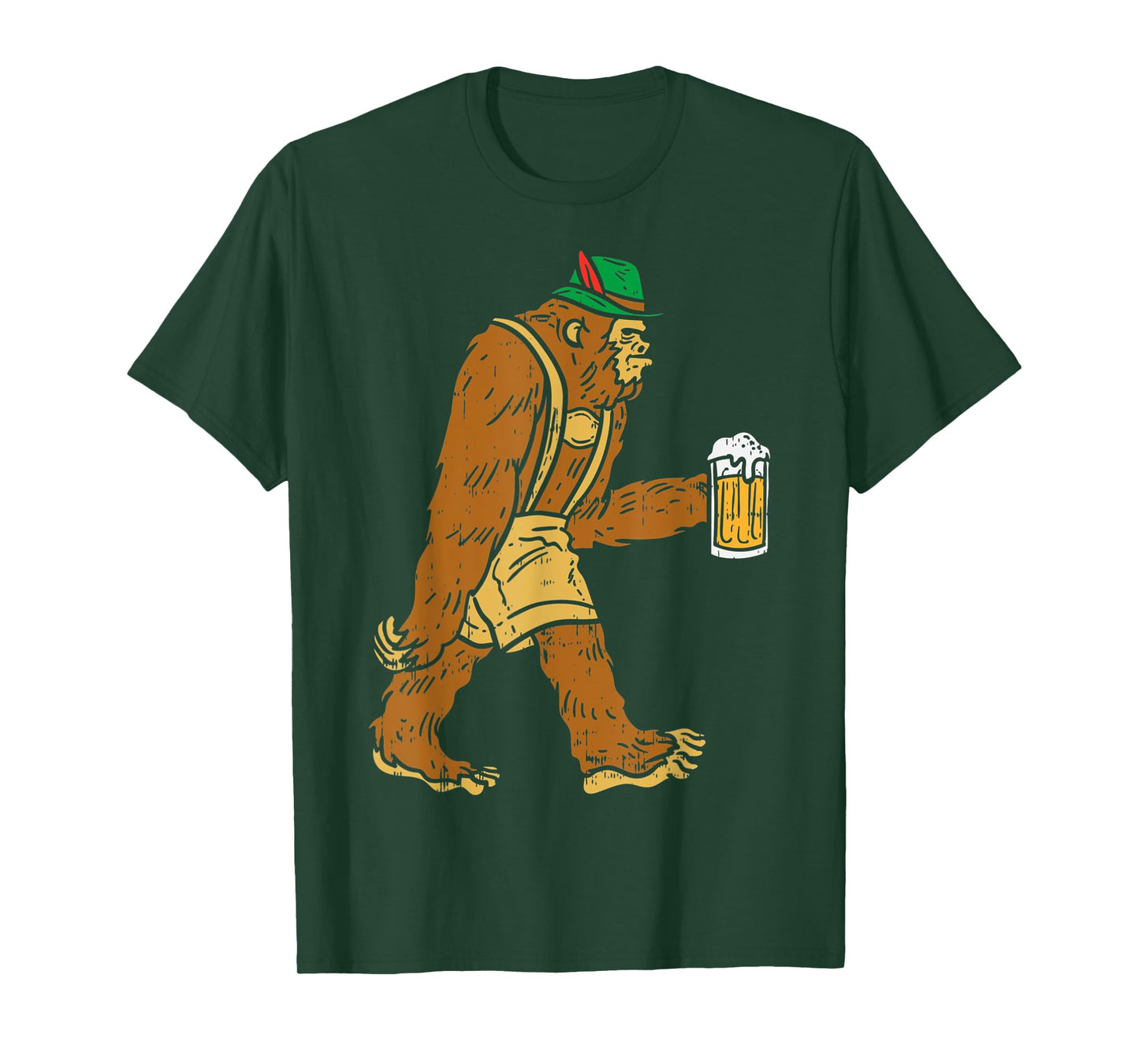 German Bigfoot Sasquatch Beer Lederhose Funny Oktoberfest T-Shirt