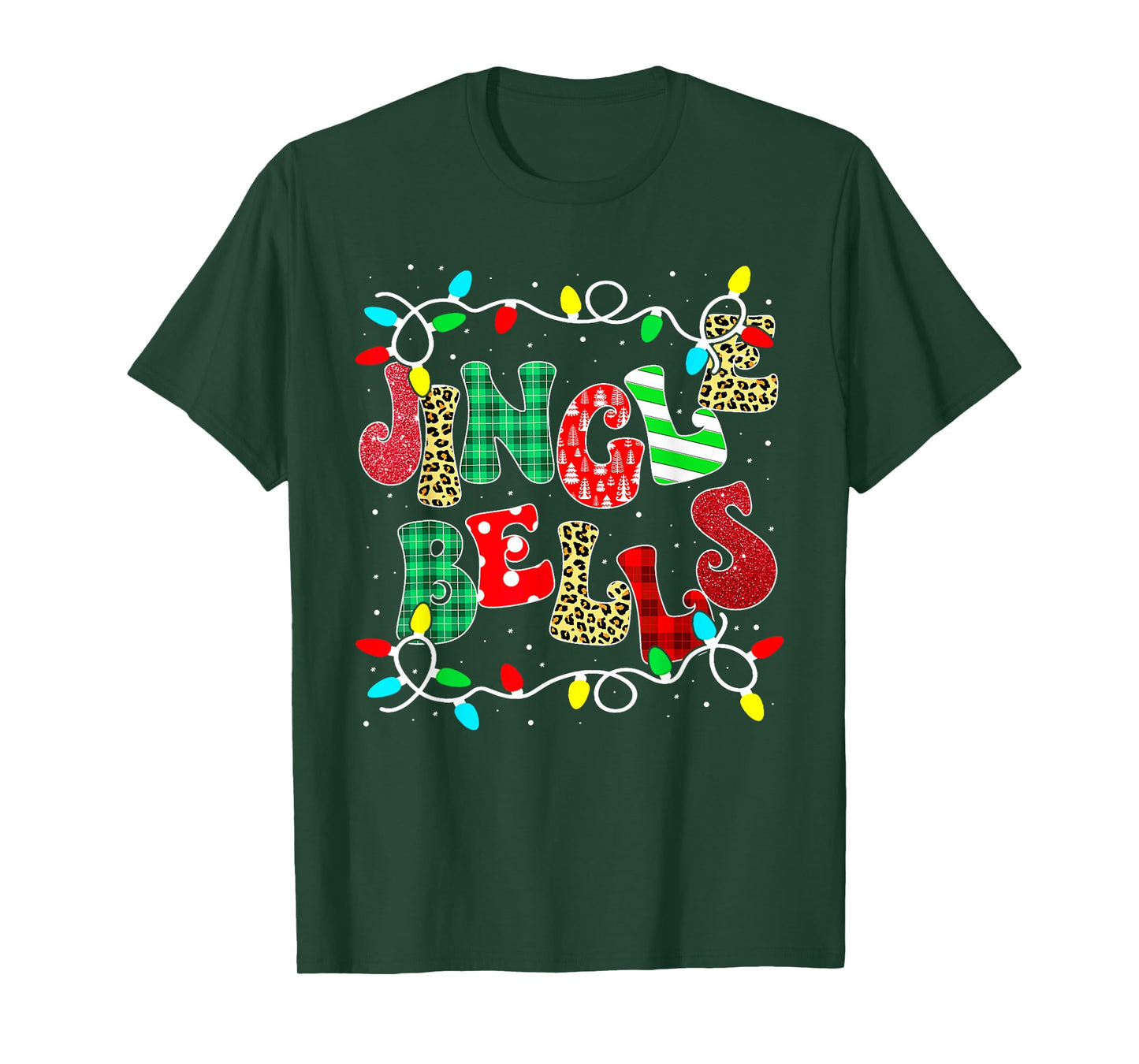 Christmas Red Plaid Jingle Bells Christmas Family Pajama T-Shirt