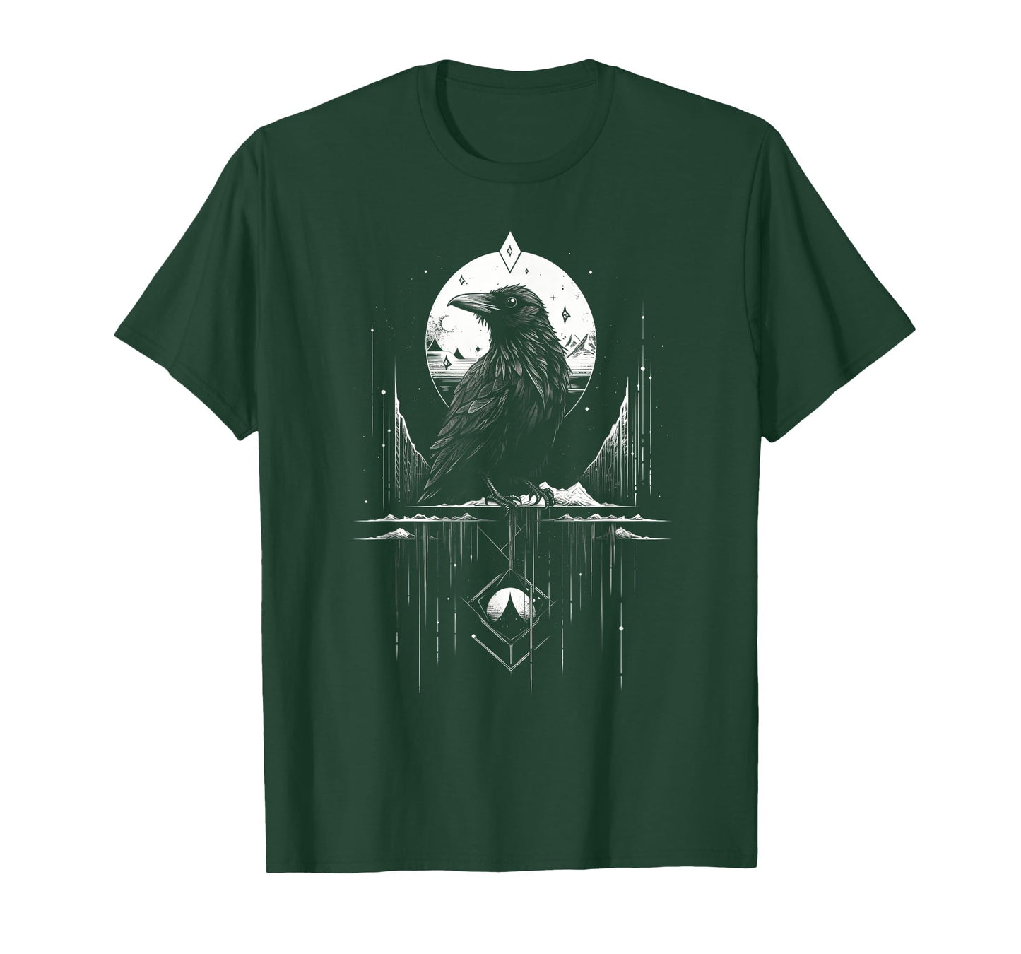 Raven Crow Dark Bird Witchcraft Omens Midnight T-Shirt