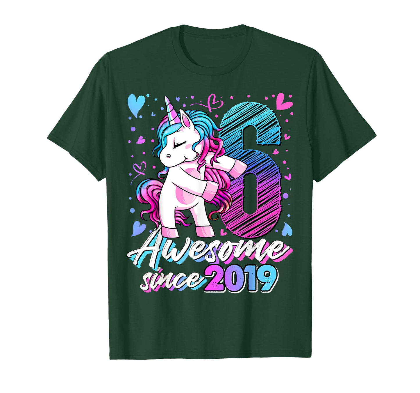 6 Year Old Unicorn Gifts For Girls 6th Birthday Girl Party T-Shirt