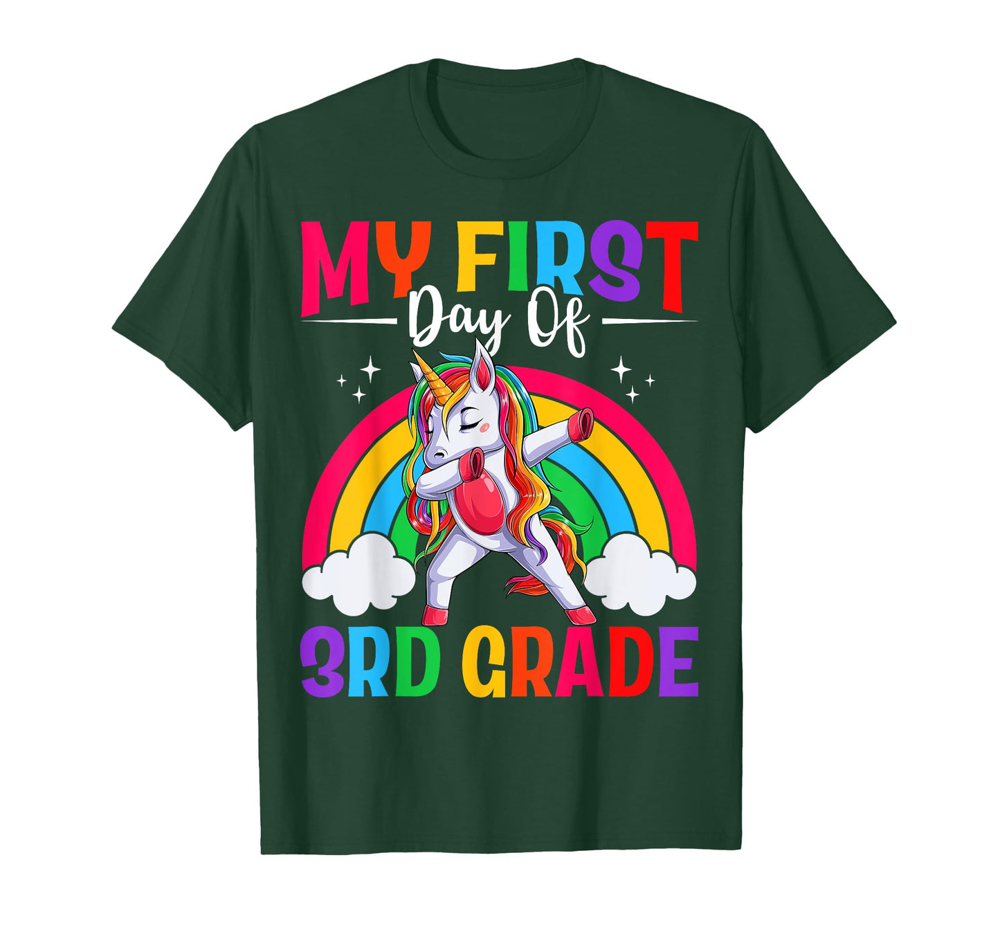 My First Day Of 3rd Grade Unicorn Third Grade Team Girls T-Shirt