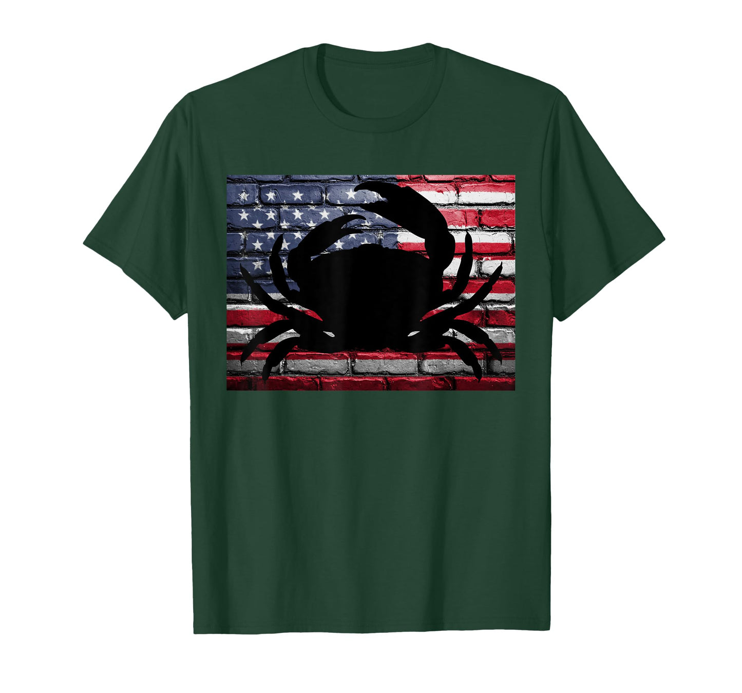 American Flag Crab Patriotic Crabbing Fishing T-Shirt T-Shirt for Women Girls Kids Men