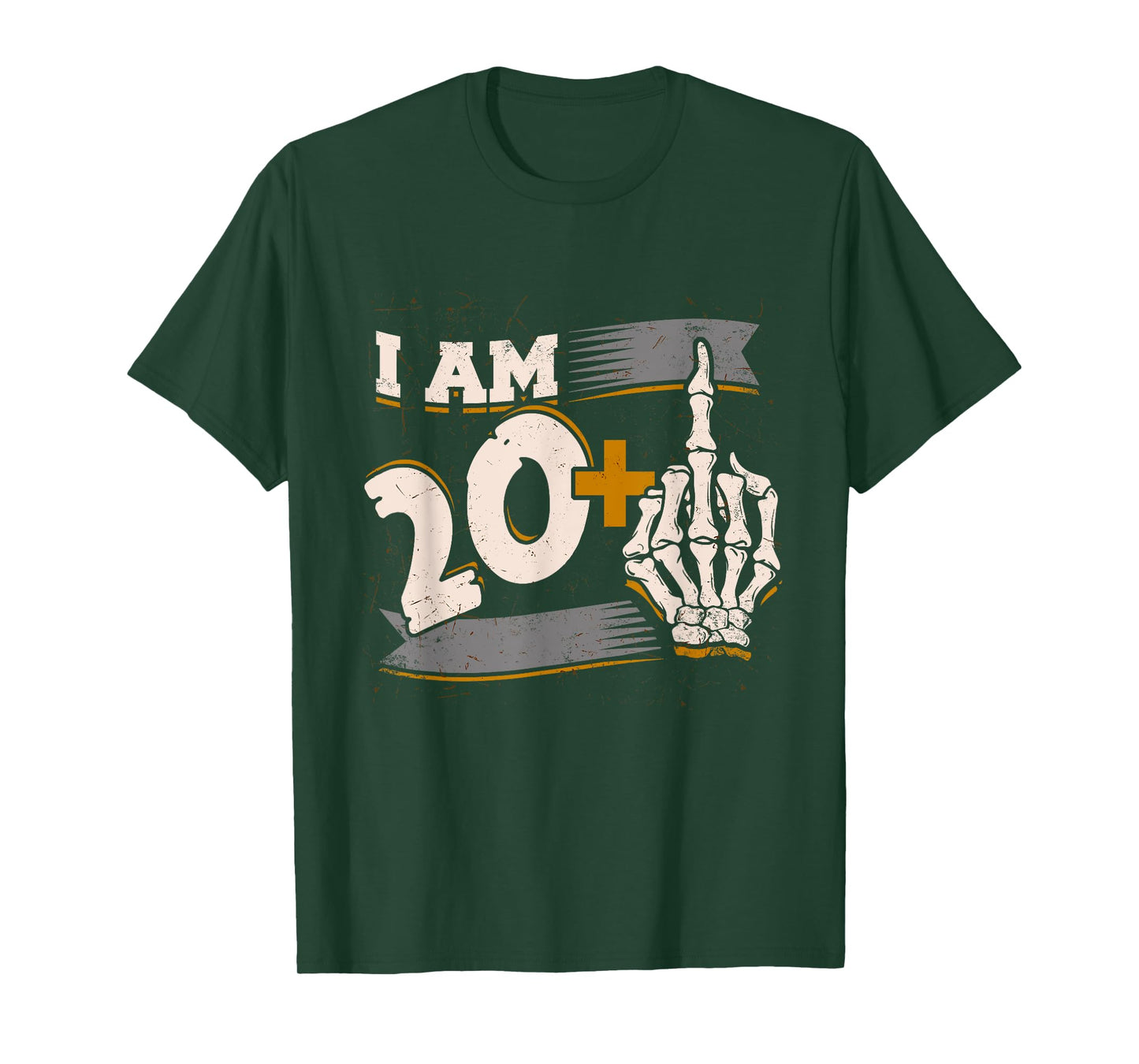 I Am 20 Plus Middle Finger Skeleton Bone 21st Birthday Shirt T-Shirt