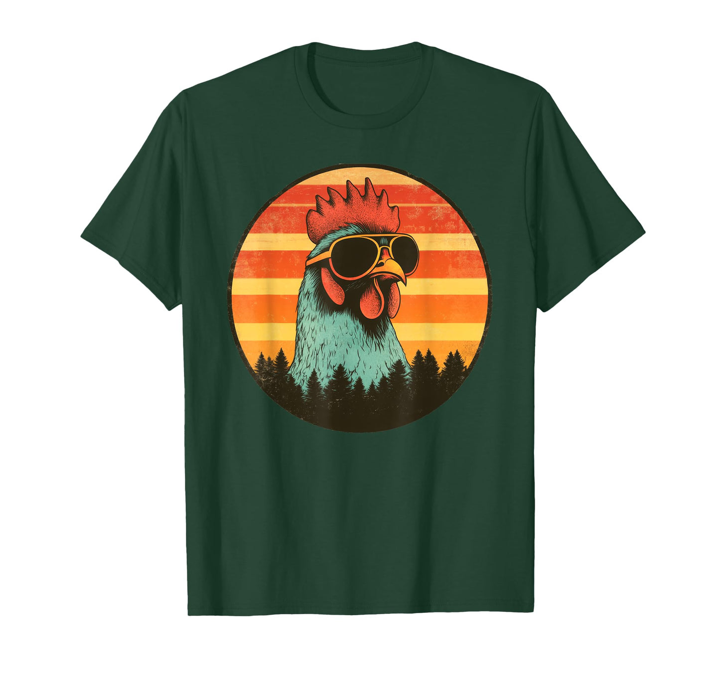 Vintage Chicken Wearing Sunglasses Retro T-Shirt