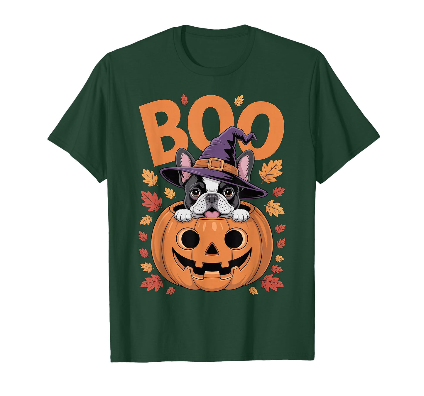Frenchie Costume on Pumpkin Halloween French Bulldog T-Shirt