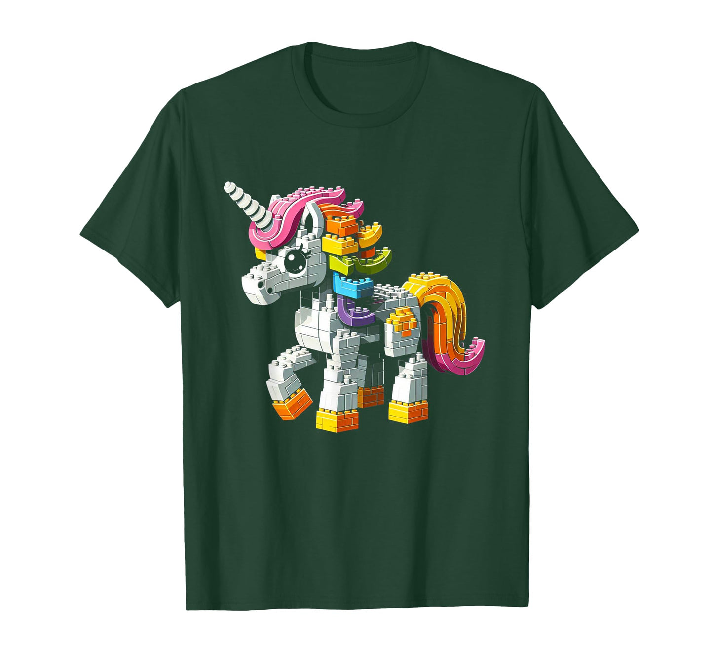 Block Building Unicorn Lover Master Builder Bricks T-Shirt