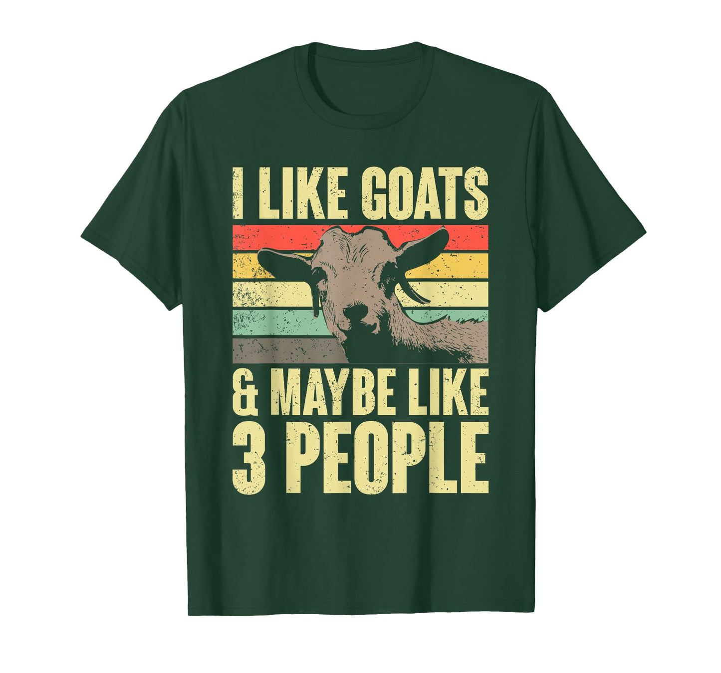 I Like Goats And Maybe Like 3 People Retro Farm Animal Goat T-Shirt