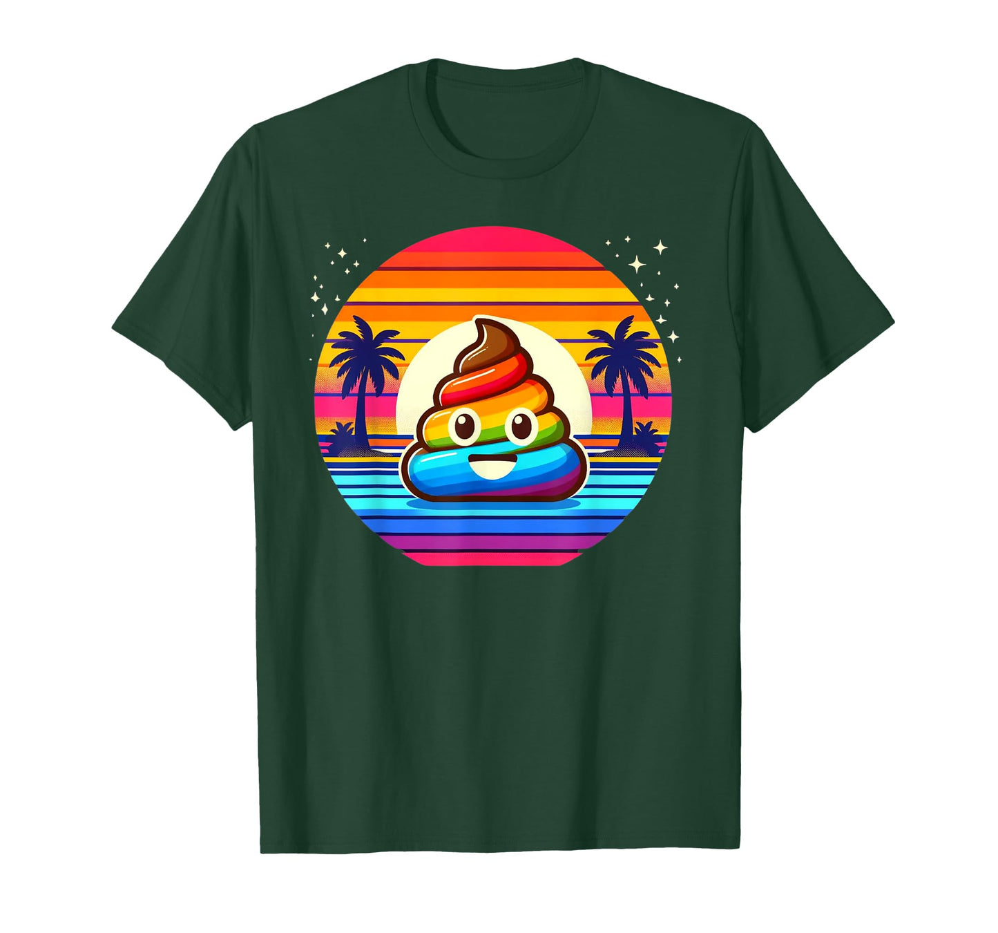 Rainbow POOP EMOTICON Unicorn party favors Poo for Kids T-Shirt