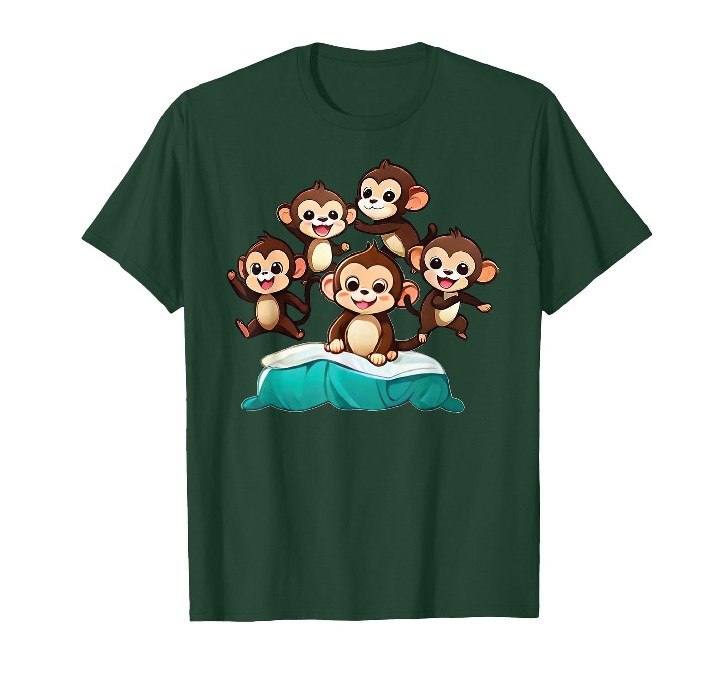 Cool Five Little Monkeys Jumping on The Bed tee for kids T-Shirt