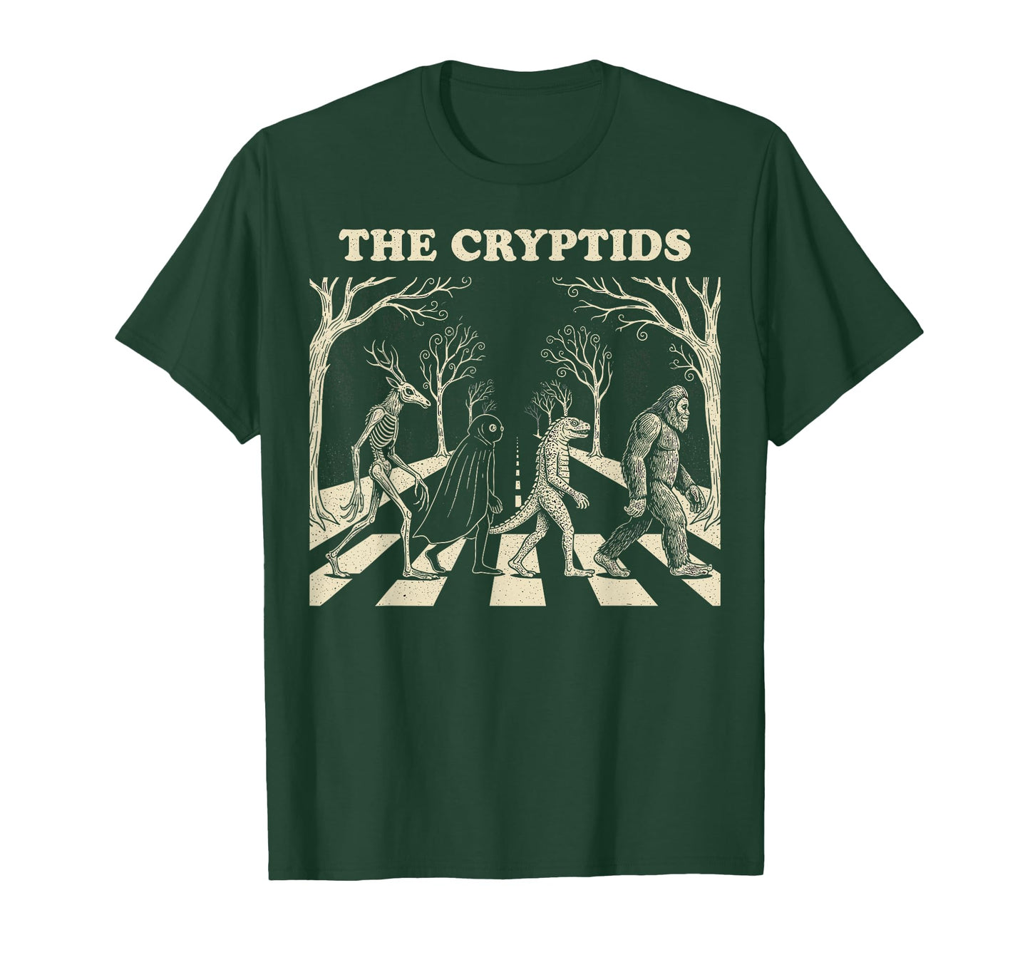 The Cryptids Funny Mythical Bigfoot Mothman Graphic T-Shirt