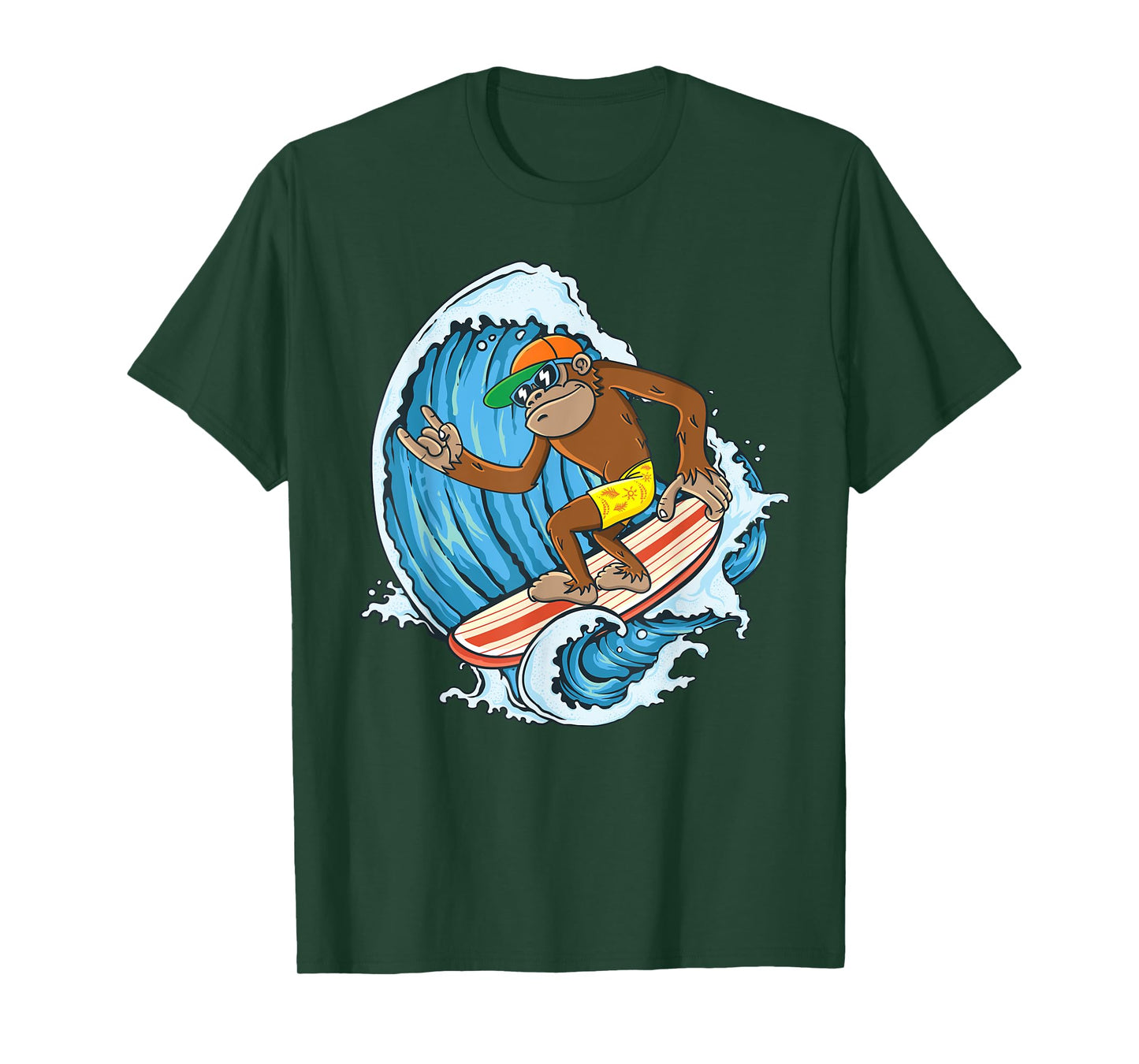 Retro Surfboard Boys Kids Surfboarders Cute Surfing Monkey T-Shirt
