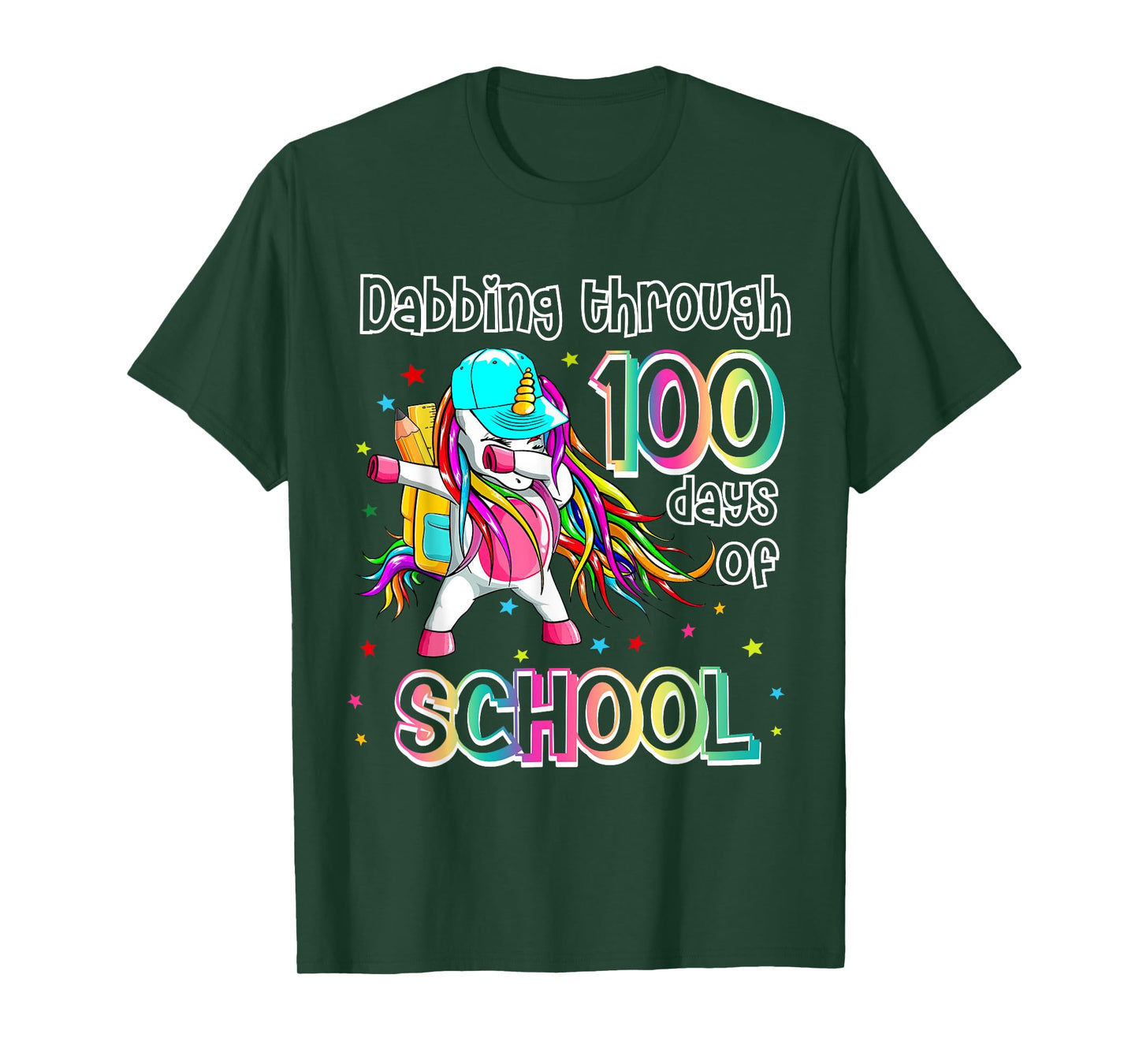Dabbing Unicorn 100th Day Of School 100 days of school Girls T-Shirt