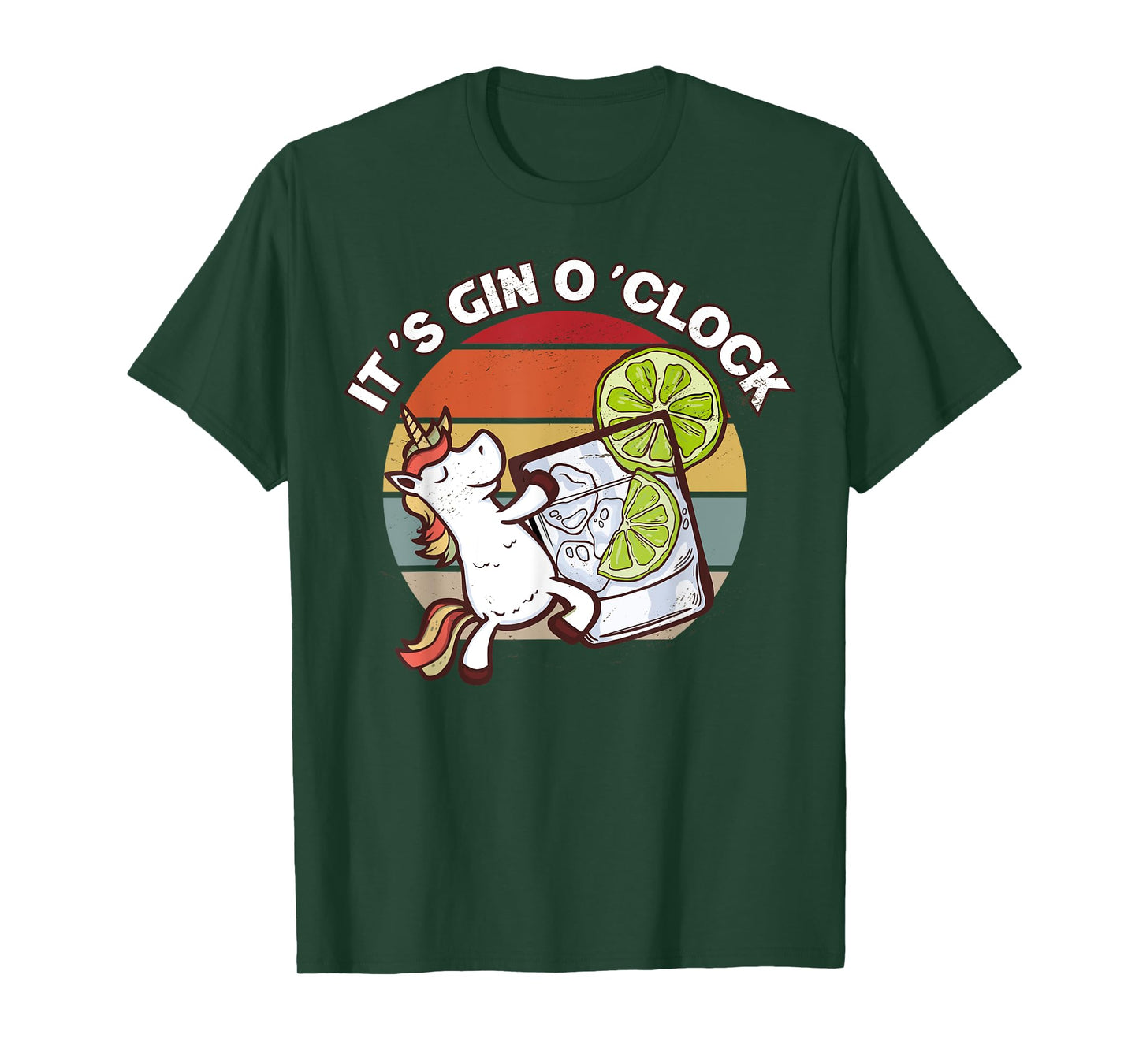 It's Gin O'Clock Cocktail Sunset Unicorn Gin and Juice T-Shirt
