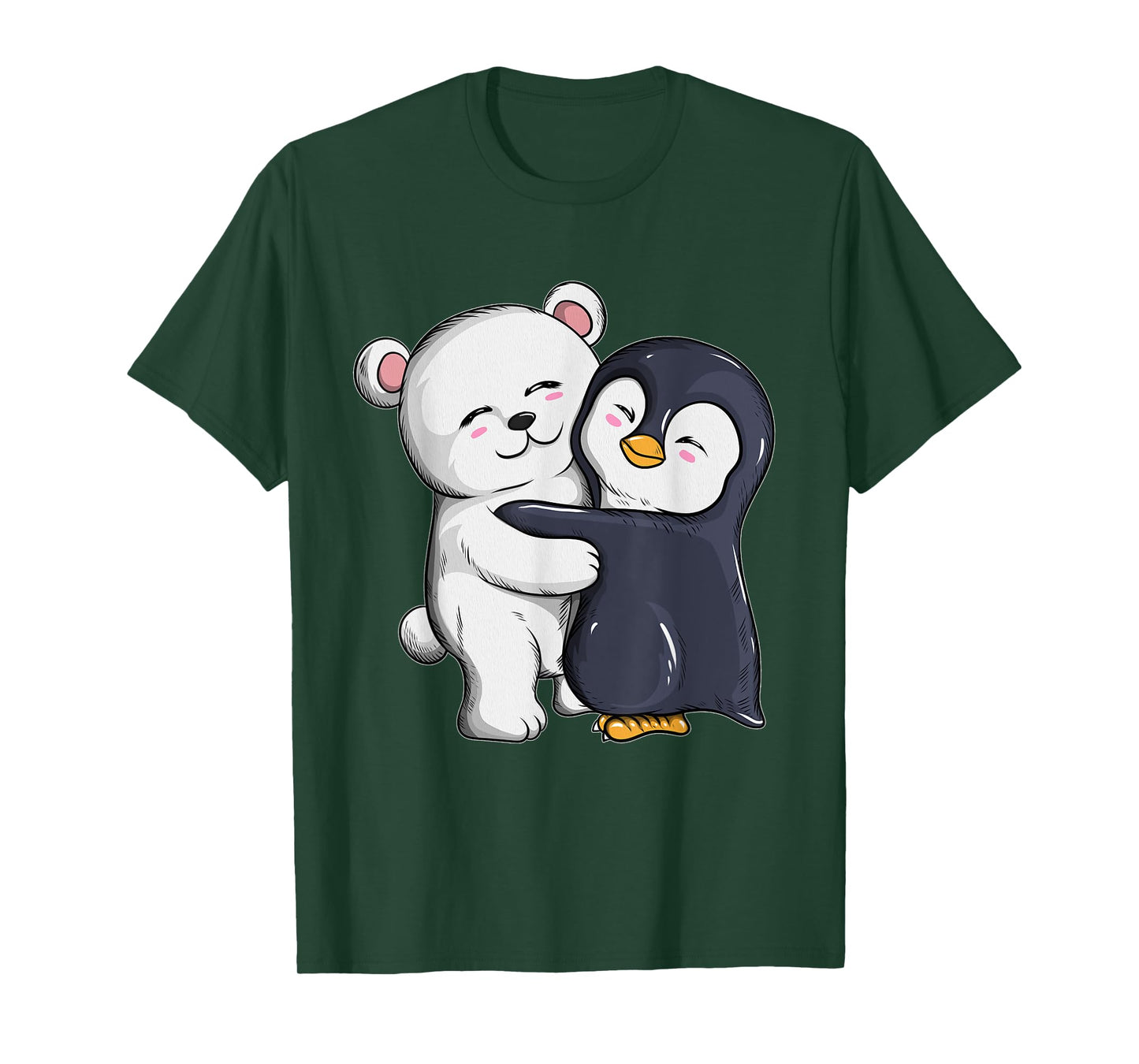 Cute Polar Bear Penguin Hugs Hugs Penguins Polar Bears T-Shirt