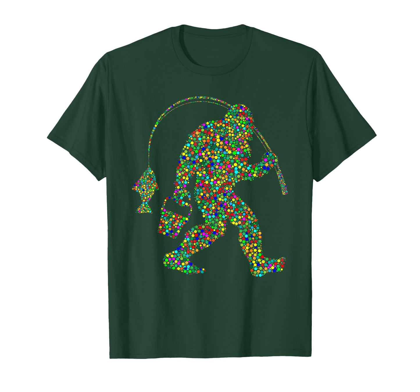Polka Bigfoot Fishing, Funny Fisherman Retirement Dot Day T-Shirt