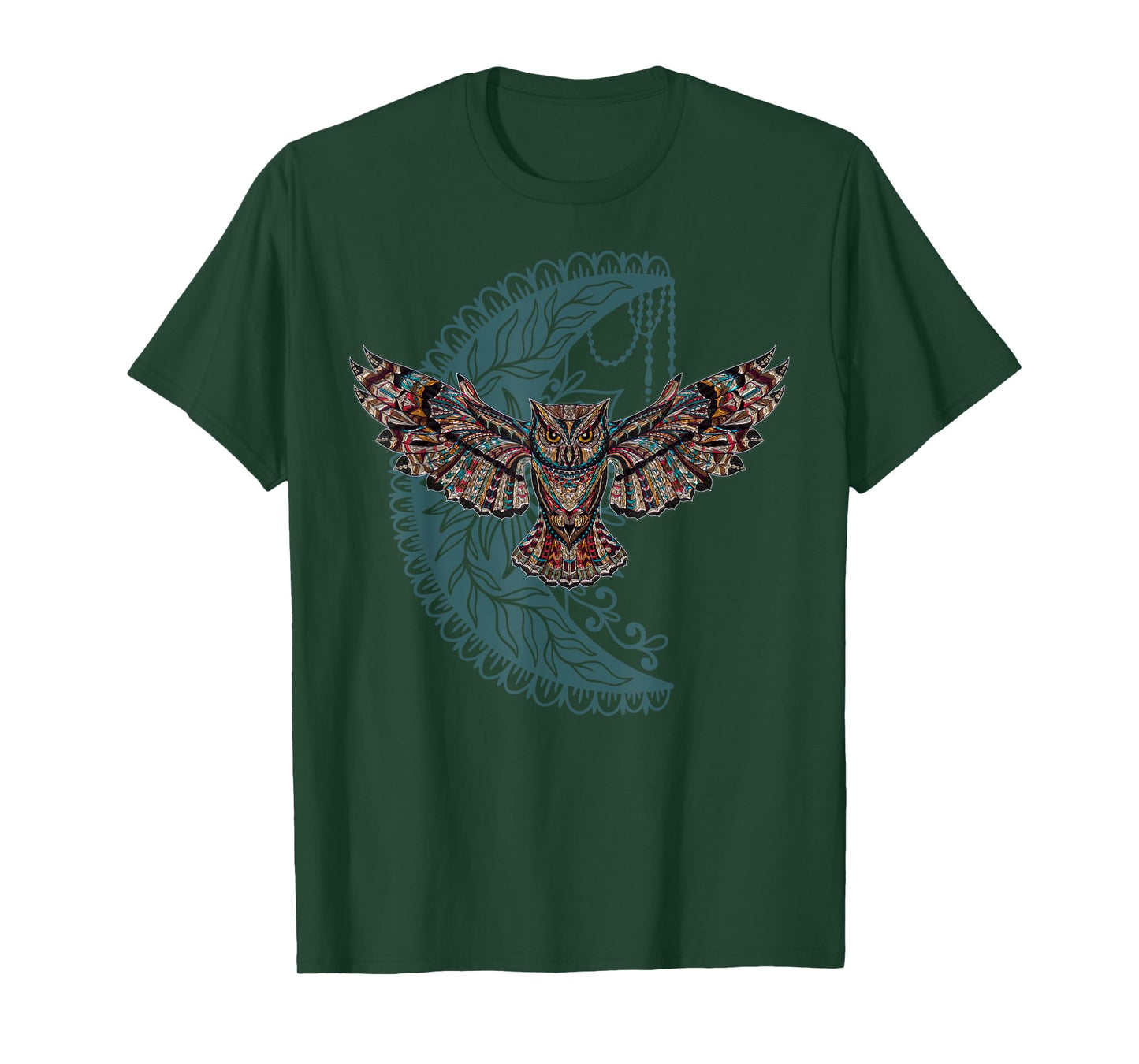 Native American Moon Dreamcatcher Owl Tribal Illustration T-Shirt