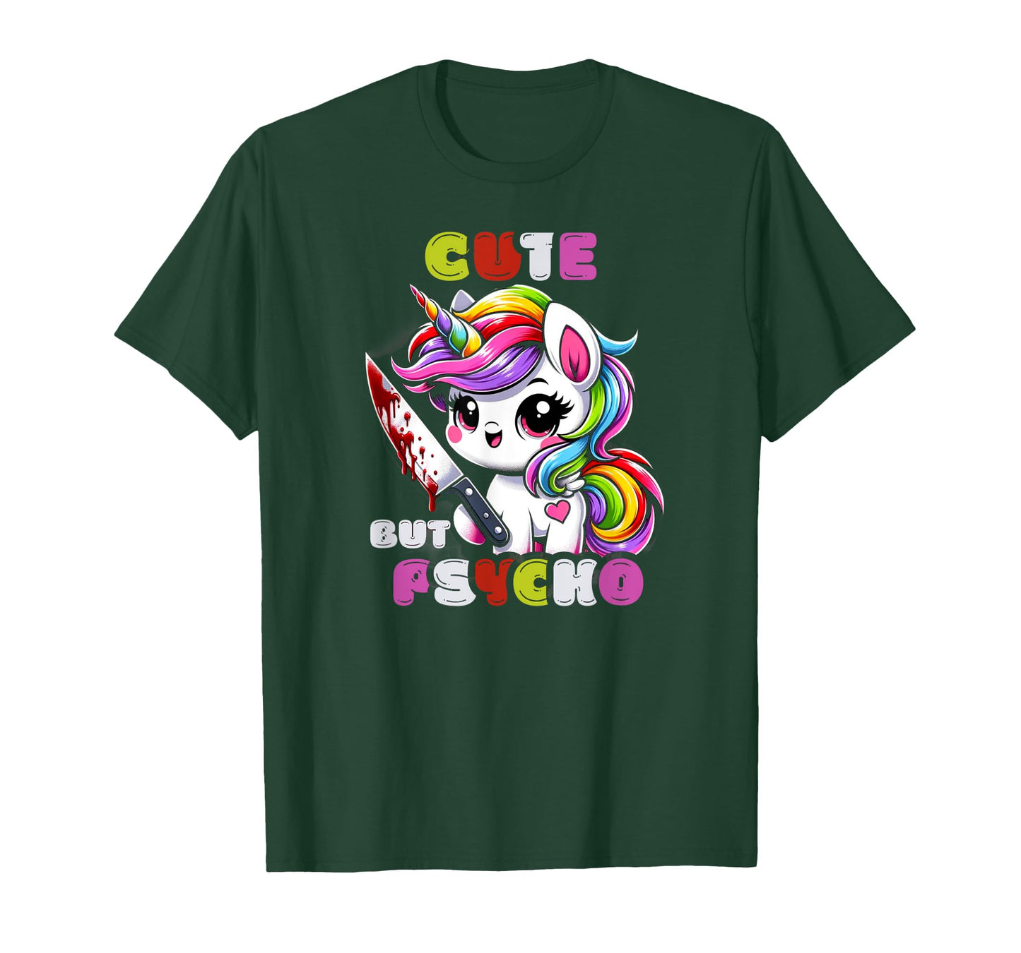 Cute But Psycho Unicorn - Quirky & Whimsical Tee T-Shirt