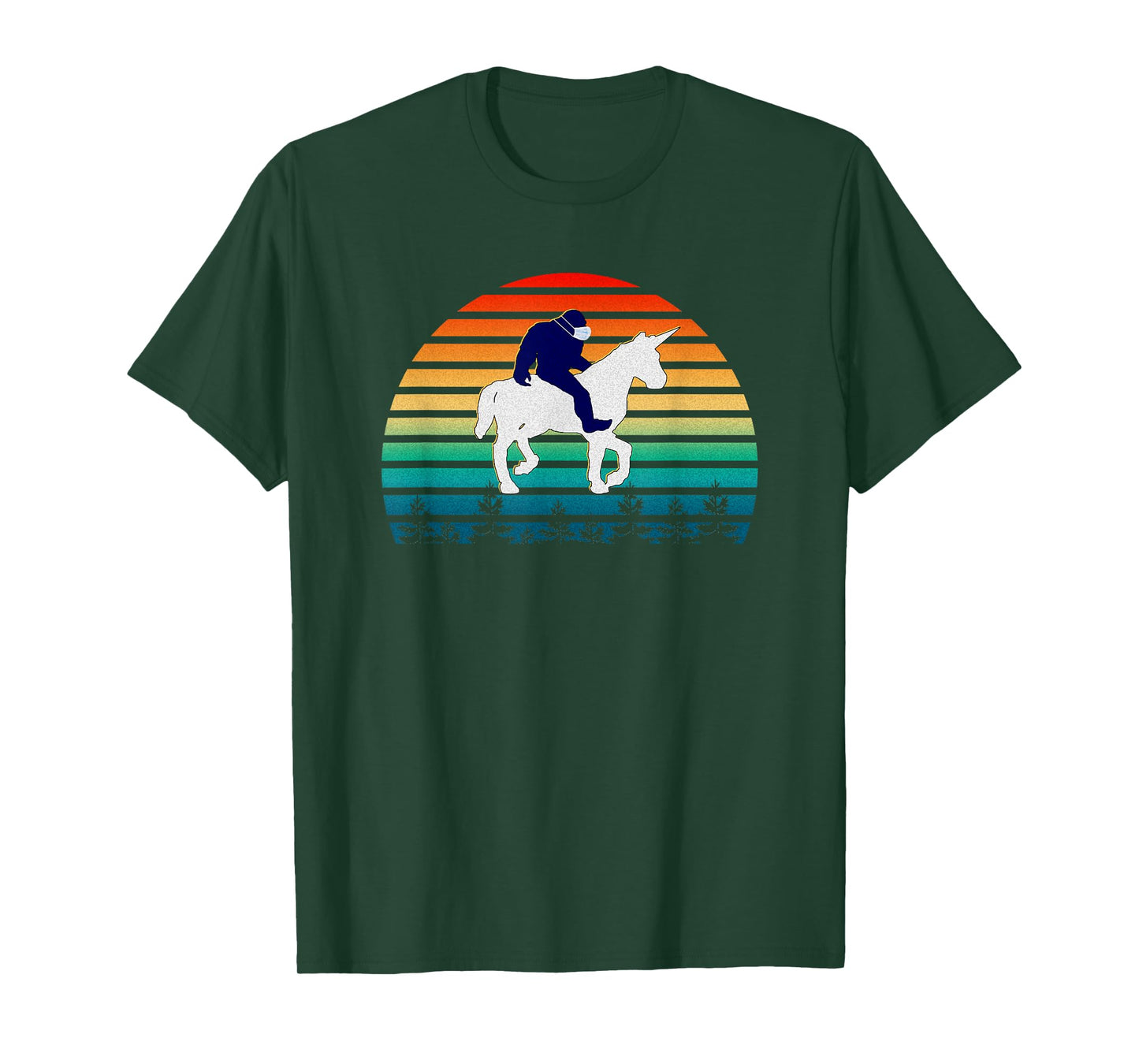 Bigfoot Riding Unicorn For Men Women Kids T-Shirt