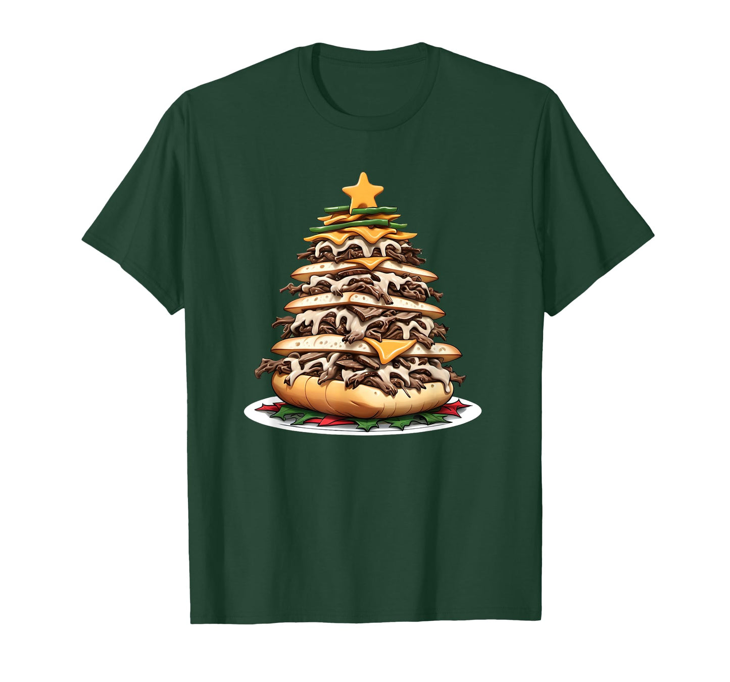 Philly Cheesesteak Christmas Tree T-Shirt