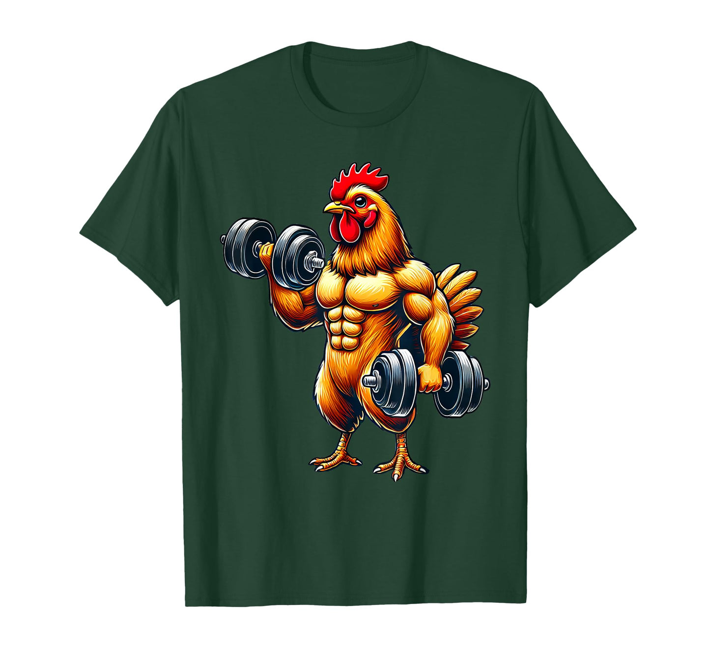 Chicken Powerlifting Weightlifting Gym Apparel Unisex-Adults & Kids T-Shirt Black Small Classic Fit Modern Humorous Animal-Themed T-Shirt