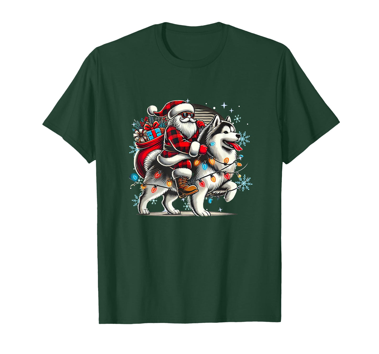 Alaskan Malamute Christmas Xmas Alaskan Malamute Lover T-Shirt