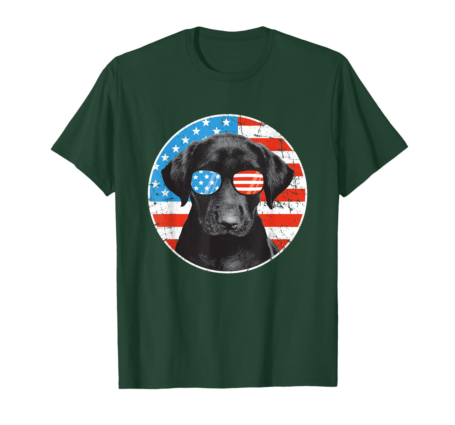 Fourth Of July Dog American Flag July 4th Labrador Retriever T-Shirt