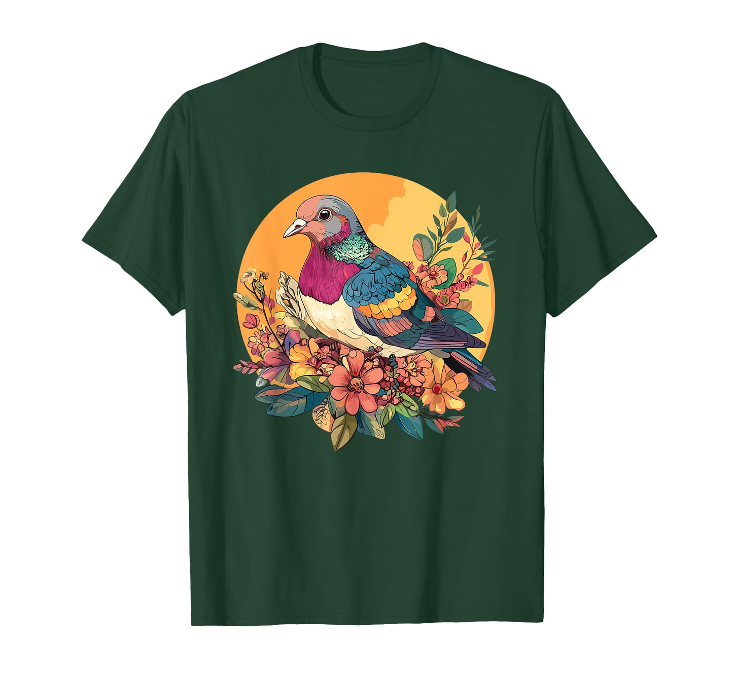 Vibrant Bird Among Blossoms T-Shirt